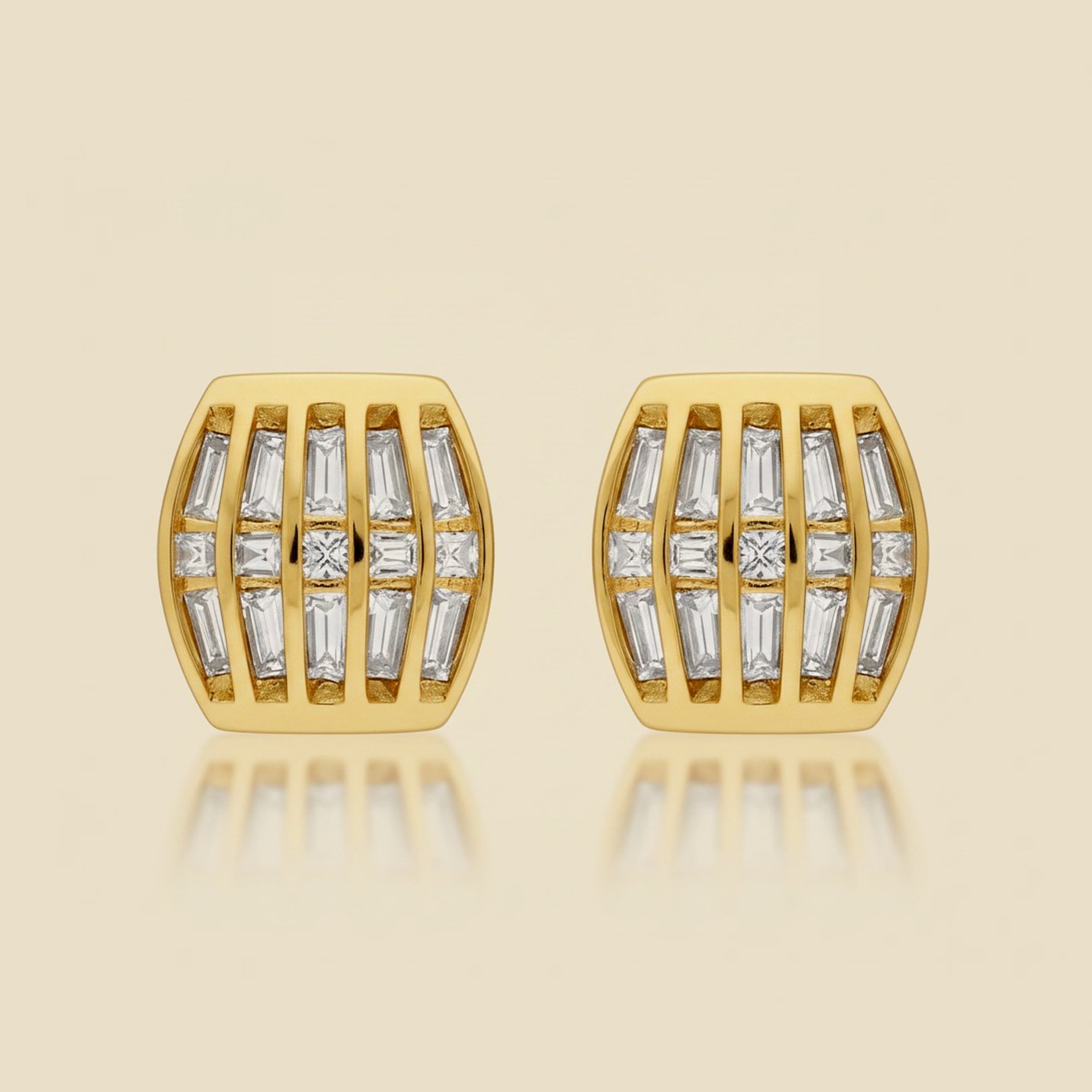 Yellow Gold Channel Set Diamond Earrings – Empire Diamond