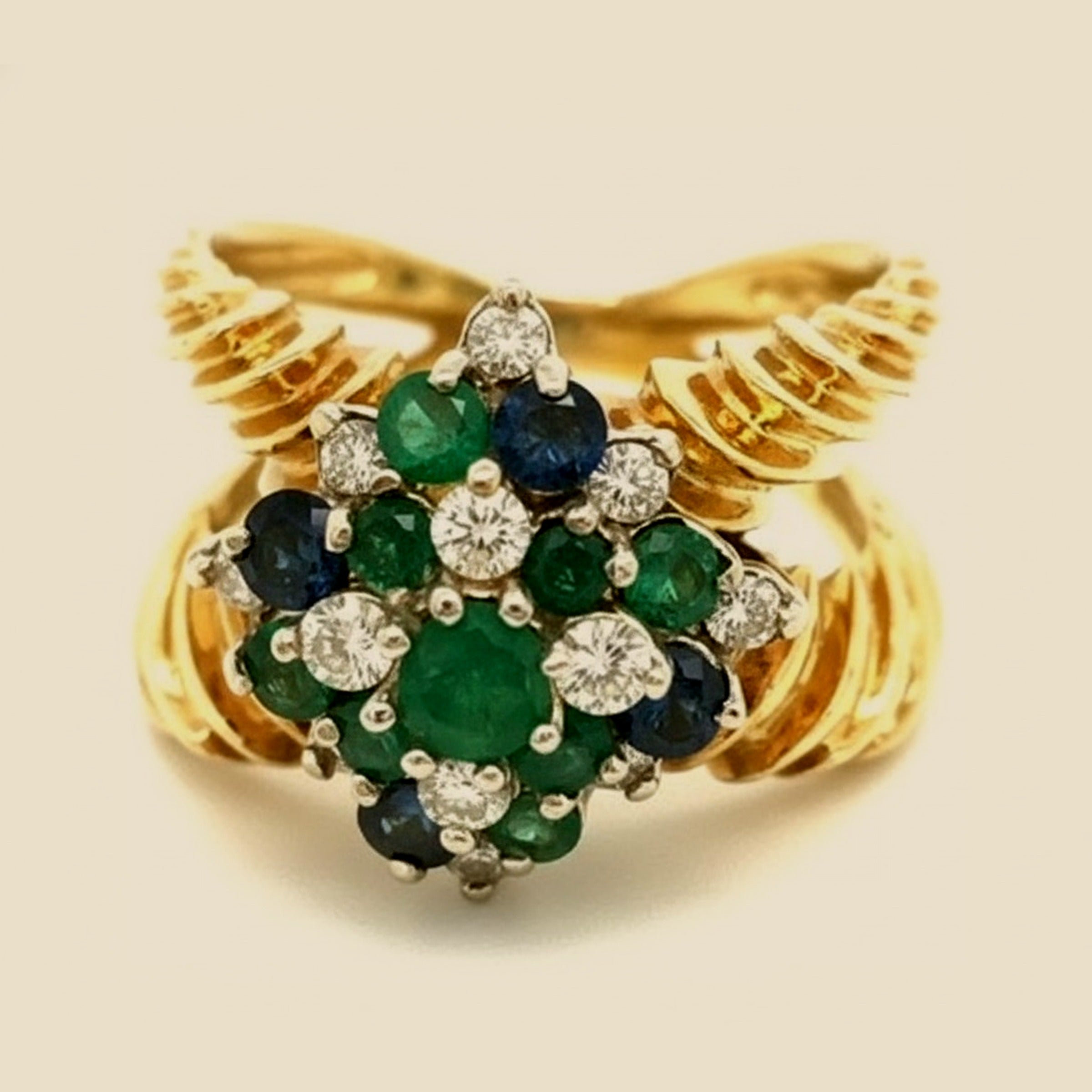 Yellow Gold Crossover Ring