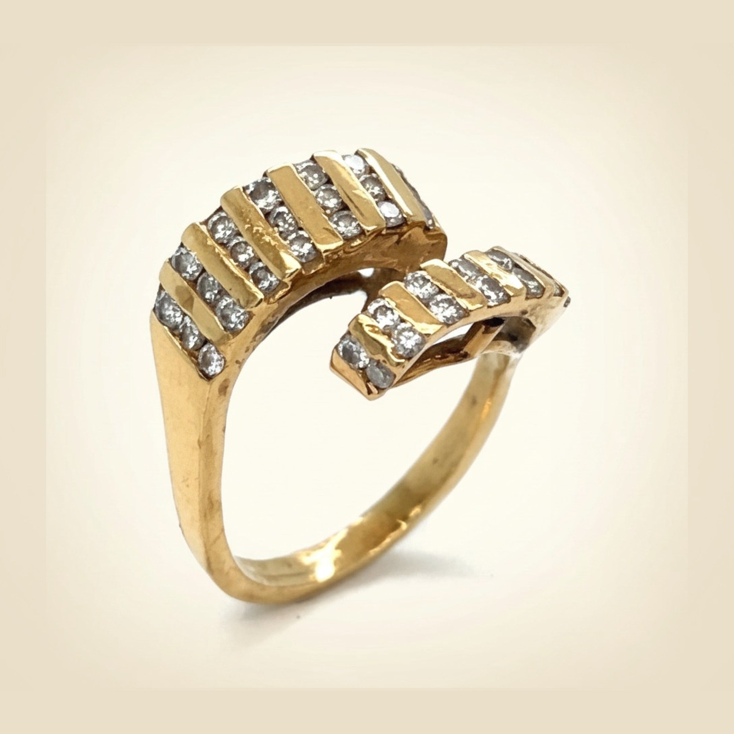 Yellow Gold Diamond Bypass Ring