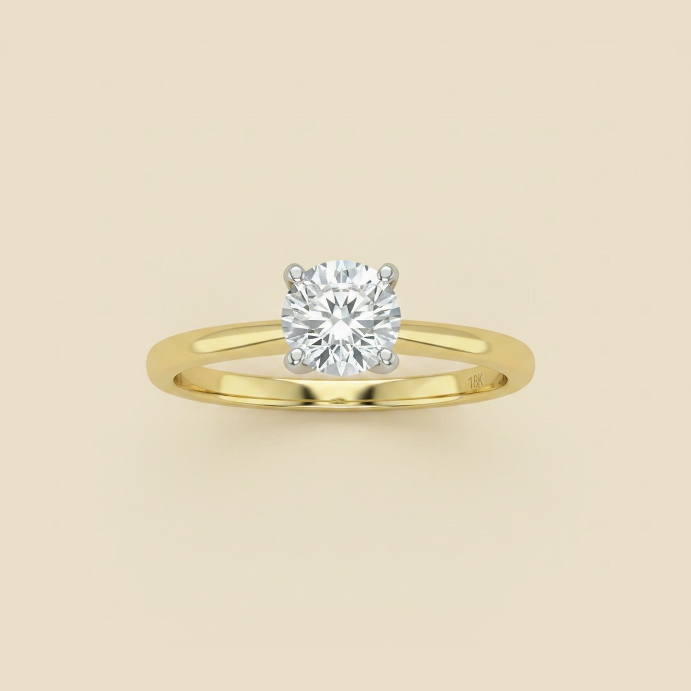Yellow Gold Diamond Solitaire Engagement Ring 0.70ct.