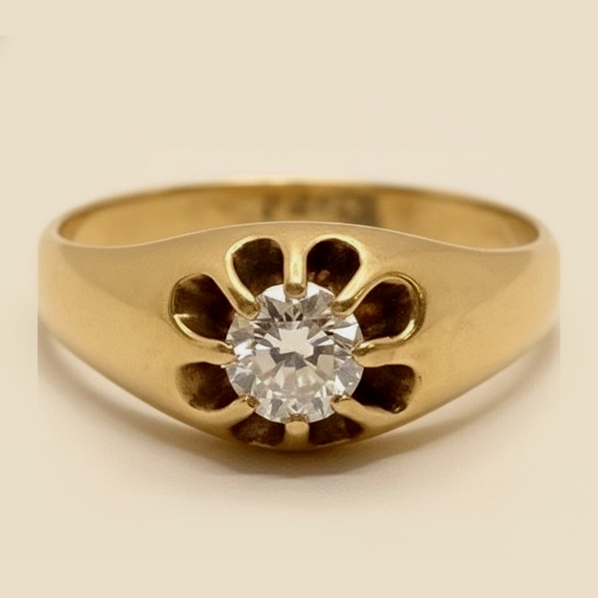 Yellow Gold Diamond Solitaire Ring – Empire Diamond – view 2