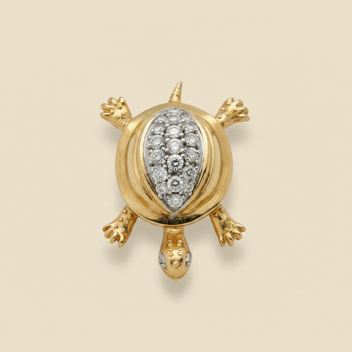 Yellow Gold Diamond Turtle Pin – Empire Diamond