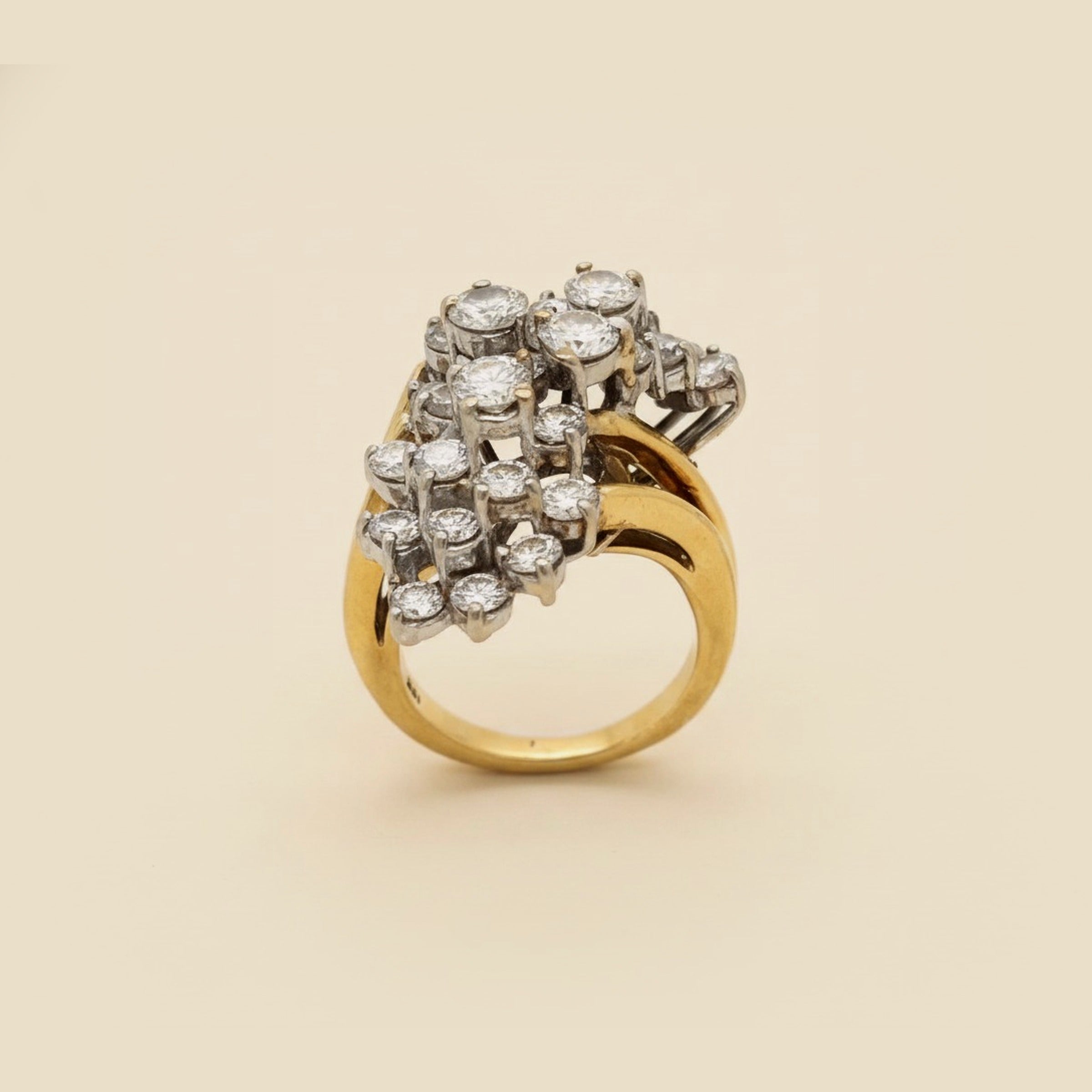 Yellow Gold Diamond Waterfall Ring