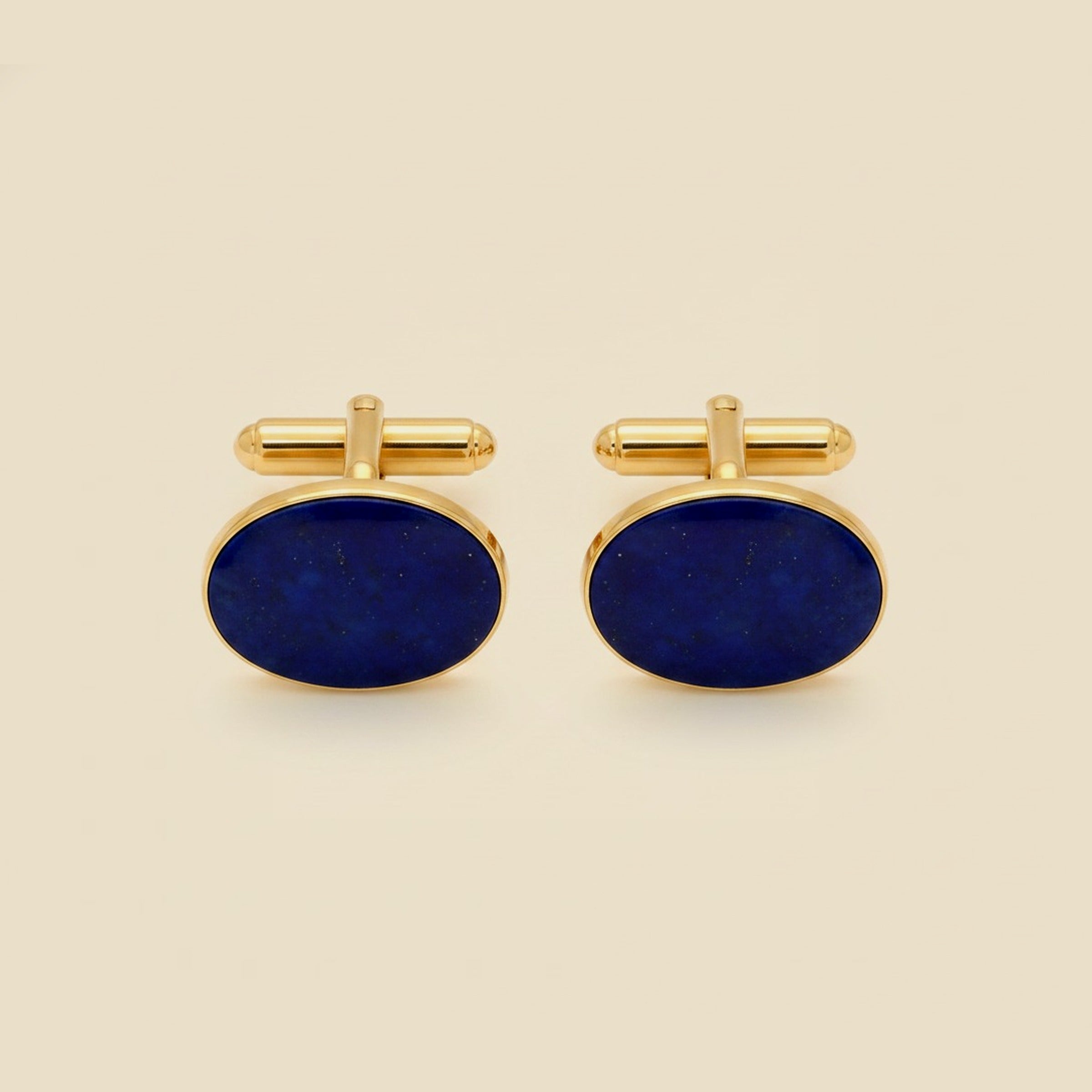 Yellow Gold Lapis Lazuli Cuff Links