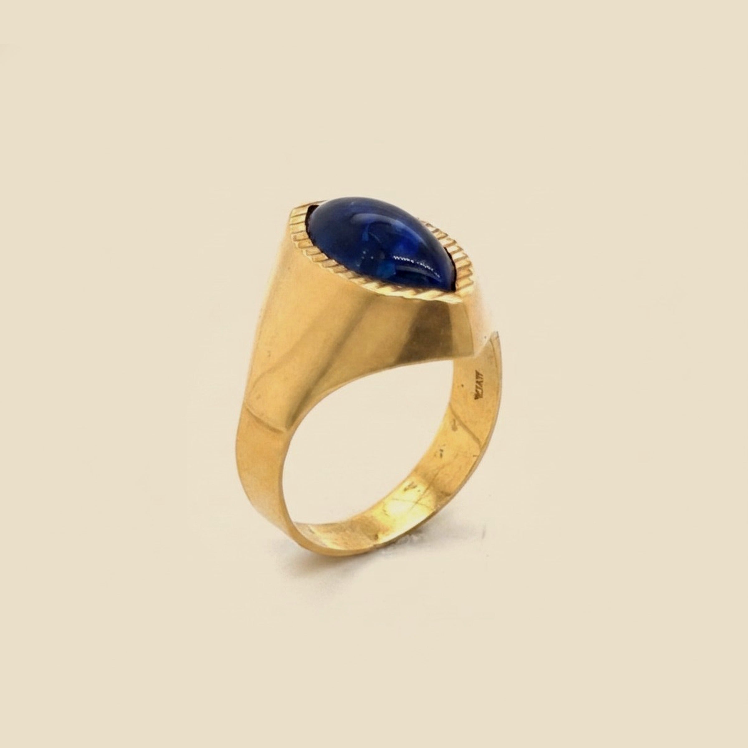 Yellow Gold Lapis Ring – Empire Diamond