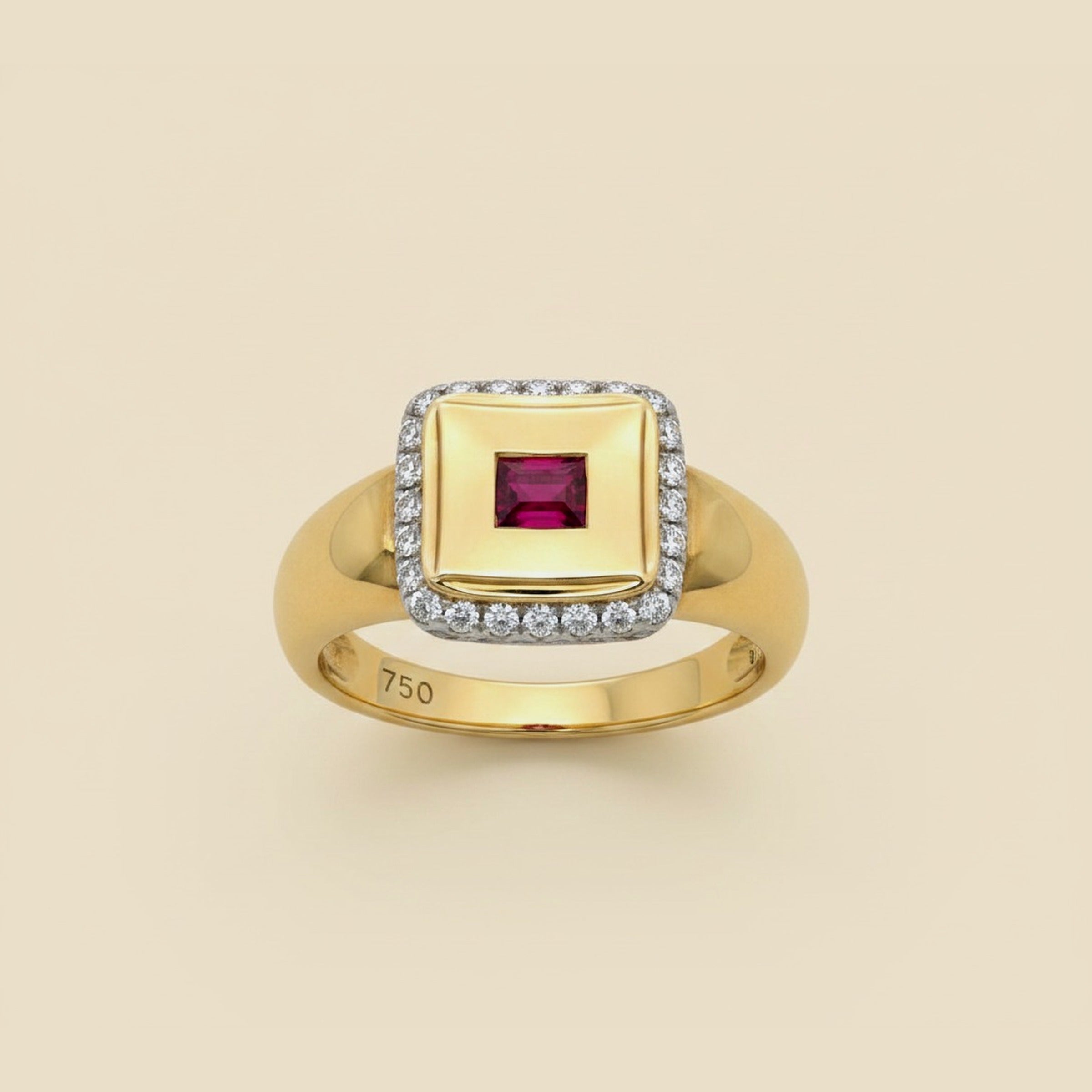 Yellow Gold Ruby & Diamond Ring