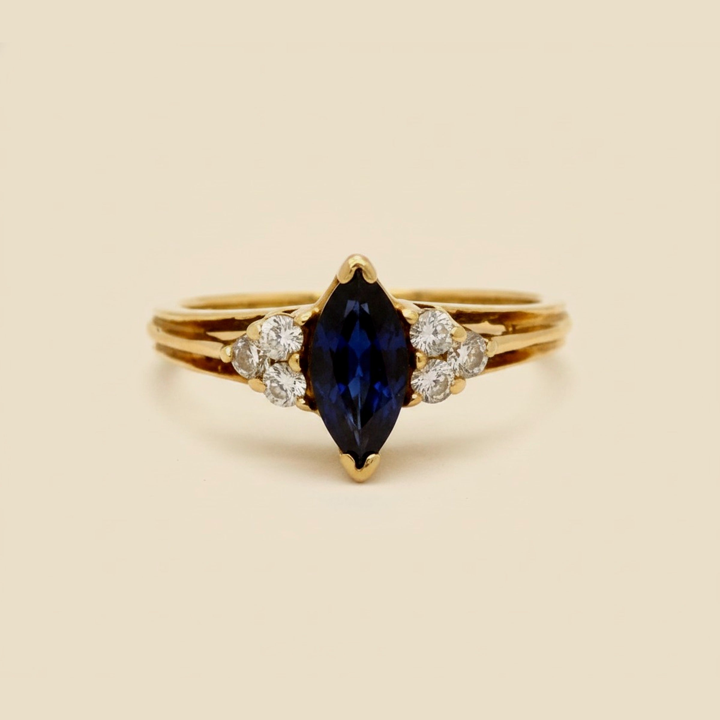 Yellow Gold Sapphire & Diamond Ring