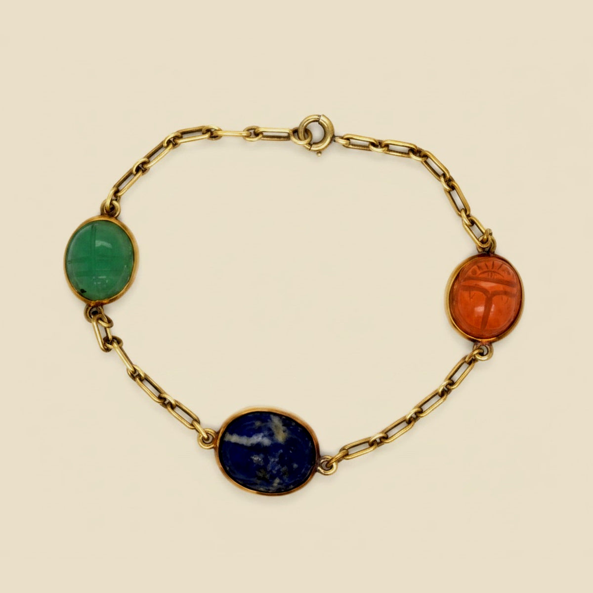 Yellow Gold Scarab Bracelet
