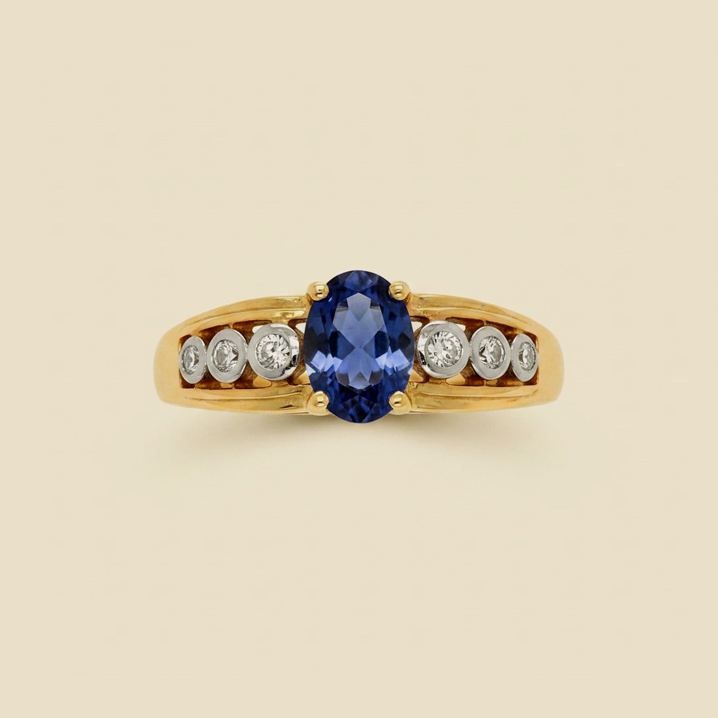 Yellow Gold Tanzanite and Diamond Ring – Empire Diamond – view 2