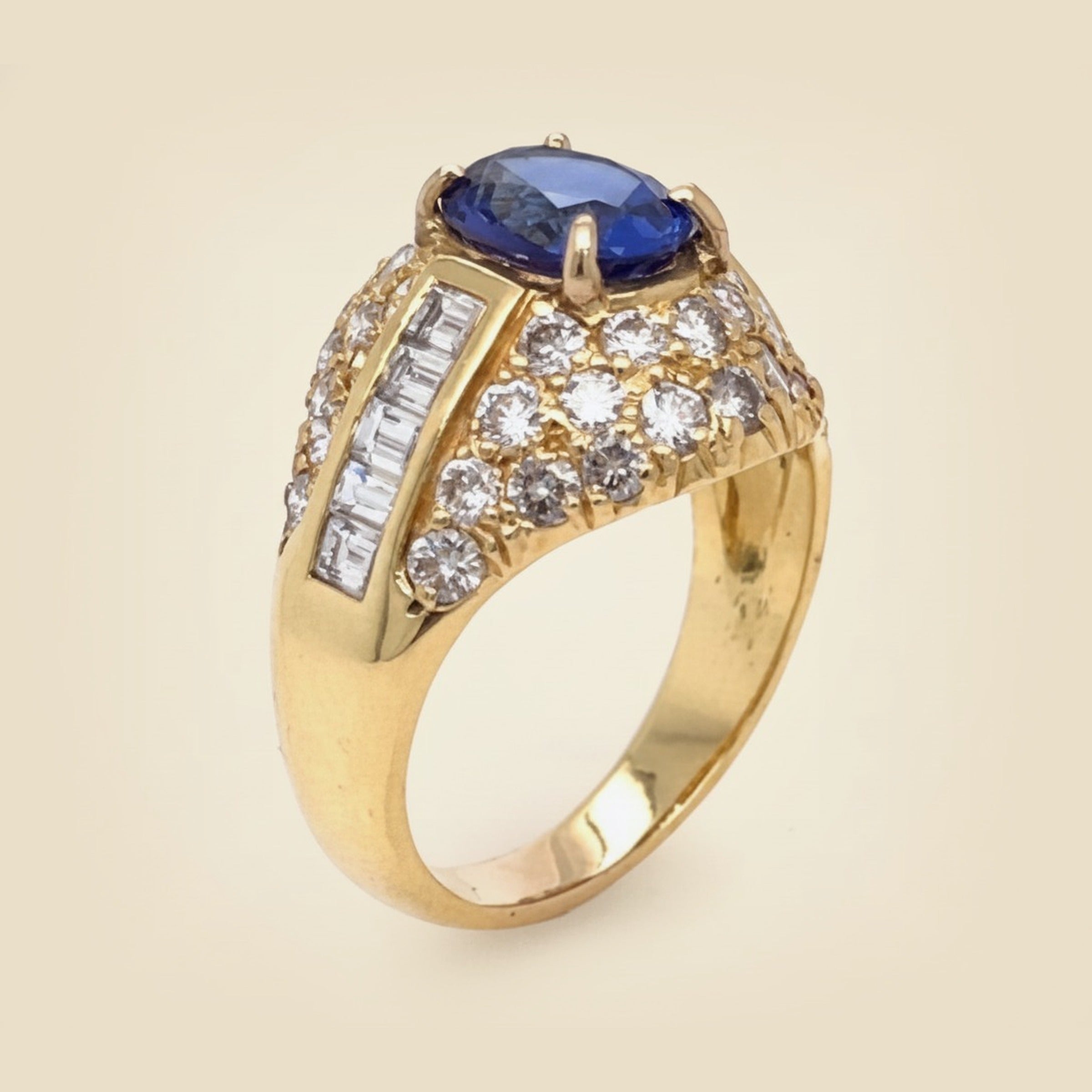 Yellow Gold Tanzanite & Diamond Cocktail Ring – Empire Diamond