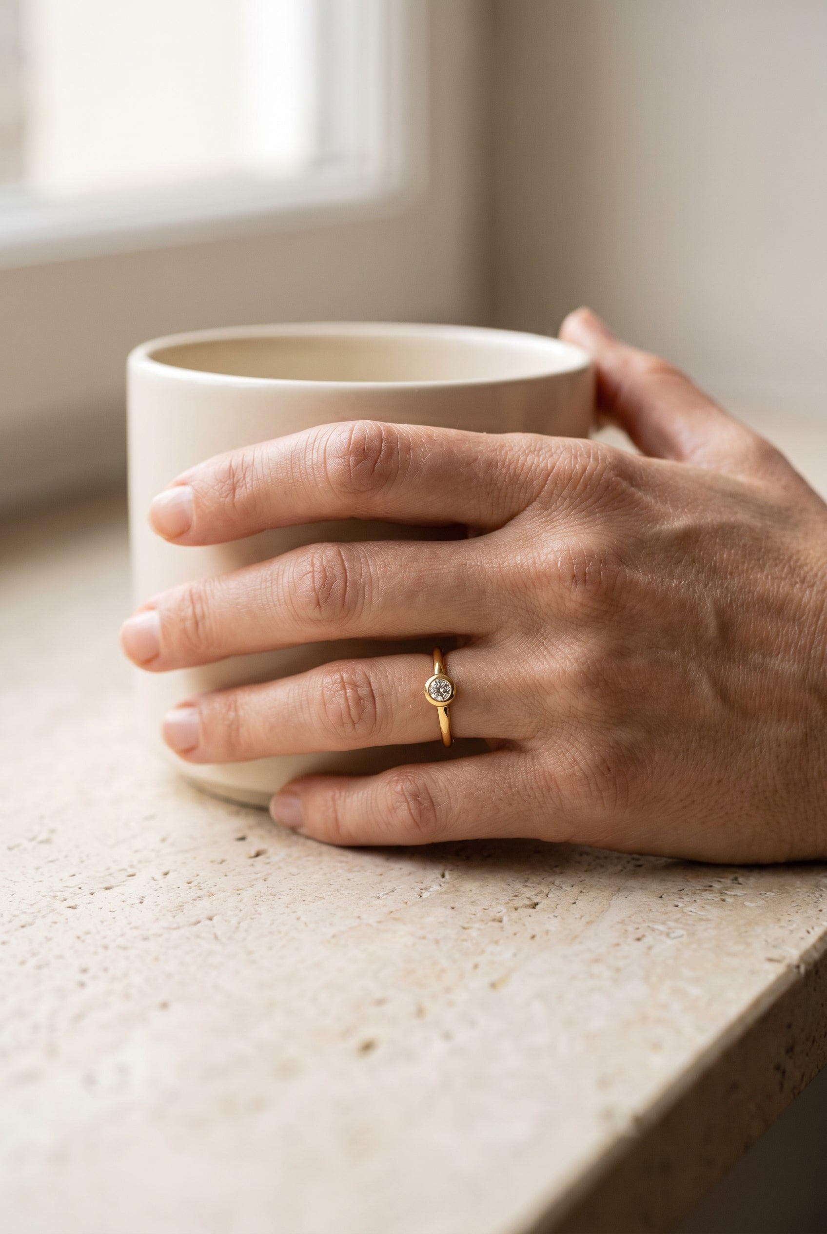 Tiffany & Co. Paloma Picasso 18k Yellow Gold Diamond Stacking Ring — shown worn, second view