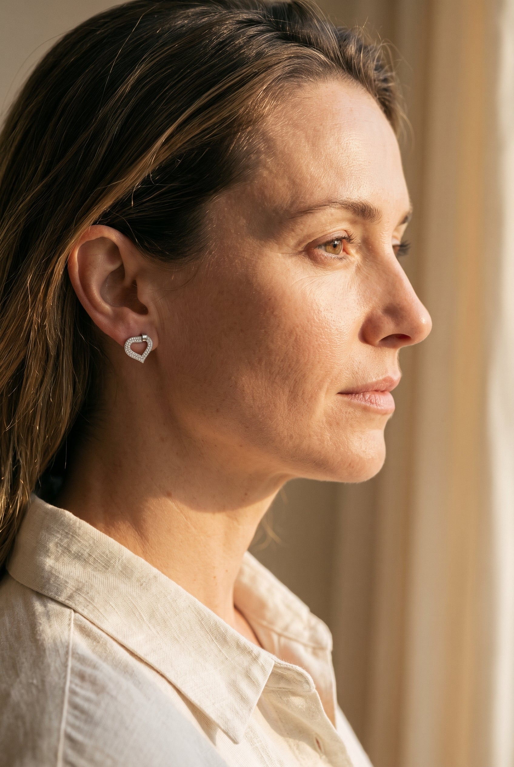 Chopard 18k White Gold Diamond Earrings — shown worn