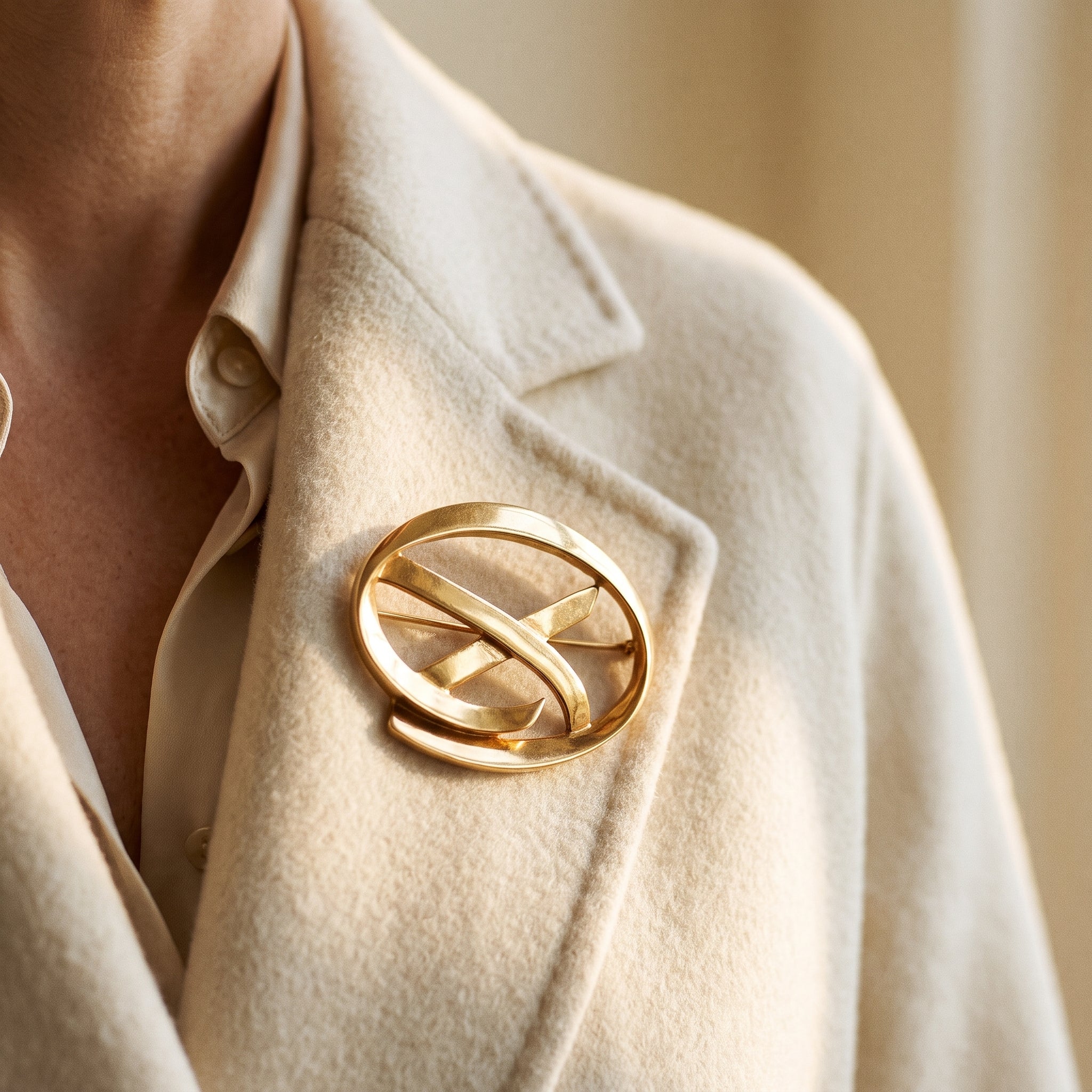 Tiffany & Co. Paloma Picasso Oval Open "X" Pin/Brooch — shown worn