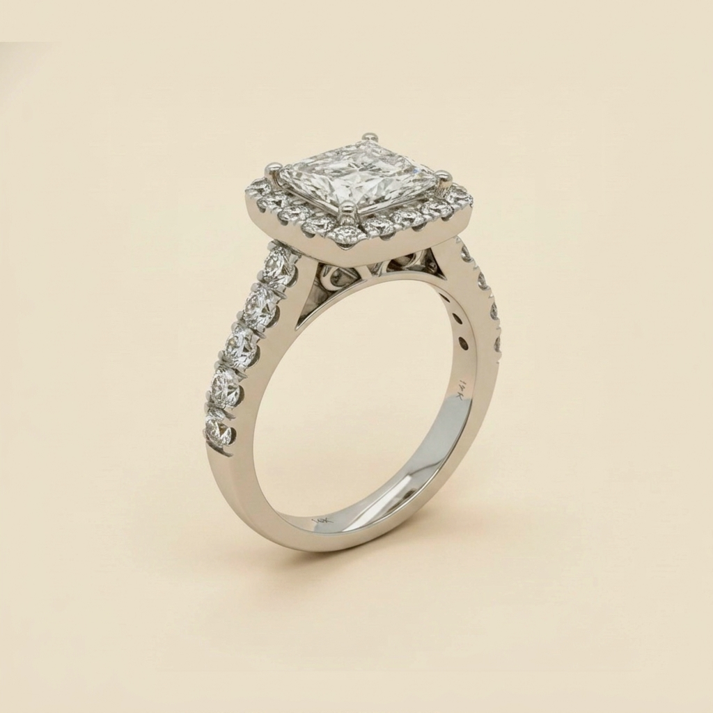 White Gold Diamond Engagement Ring - alternate view