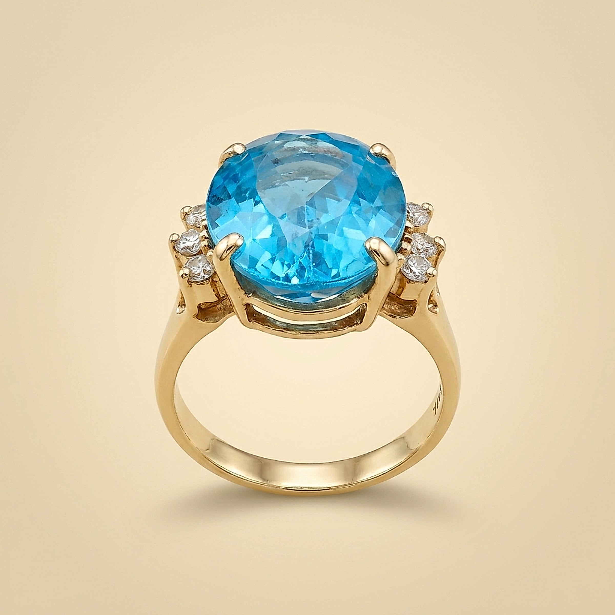 Oval Synthetic Spinel & Diamond Ring