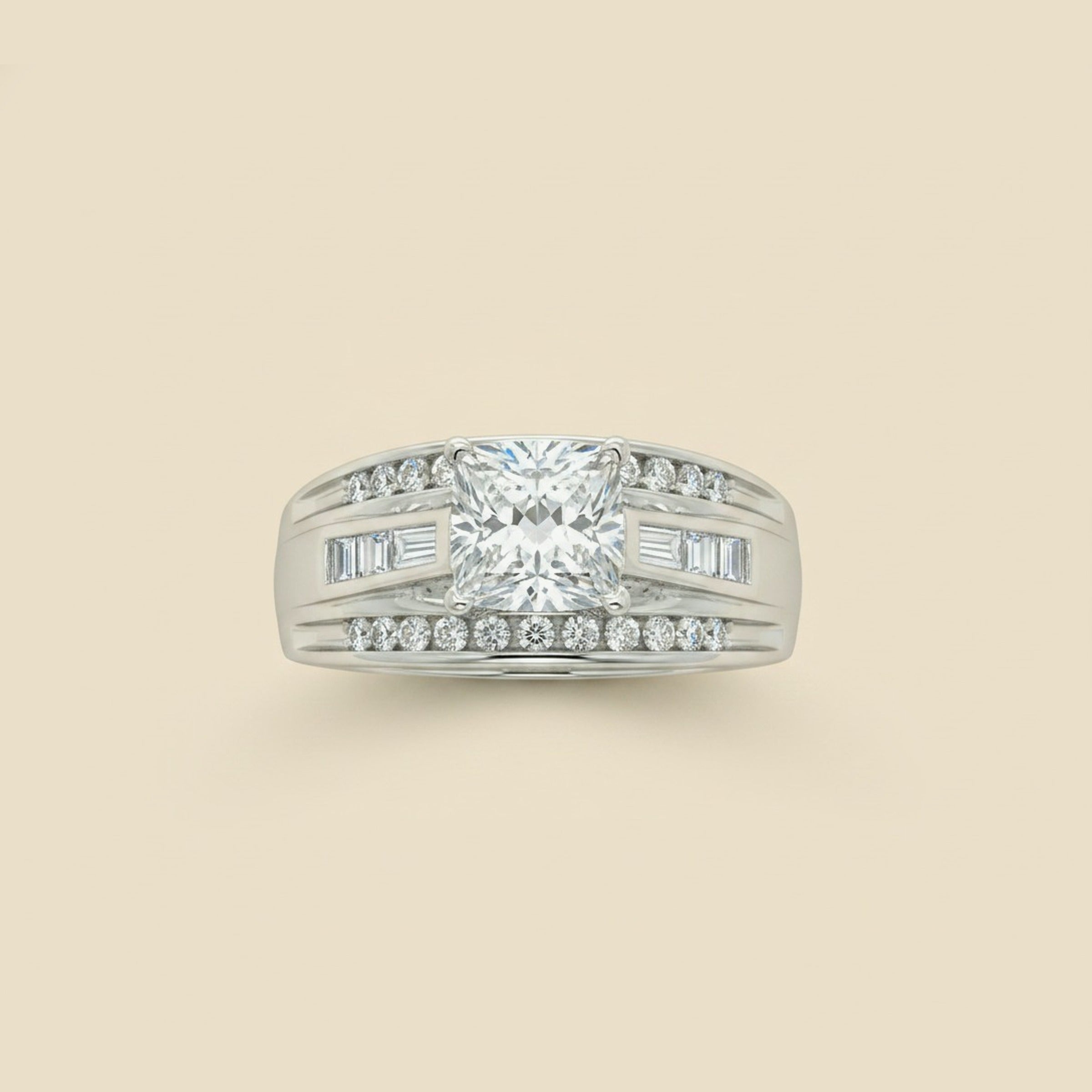 10k White Gold Diamond Cluster Ring