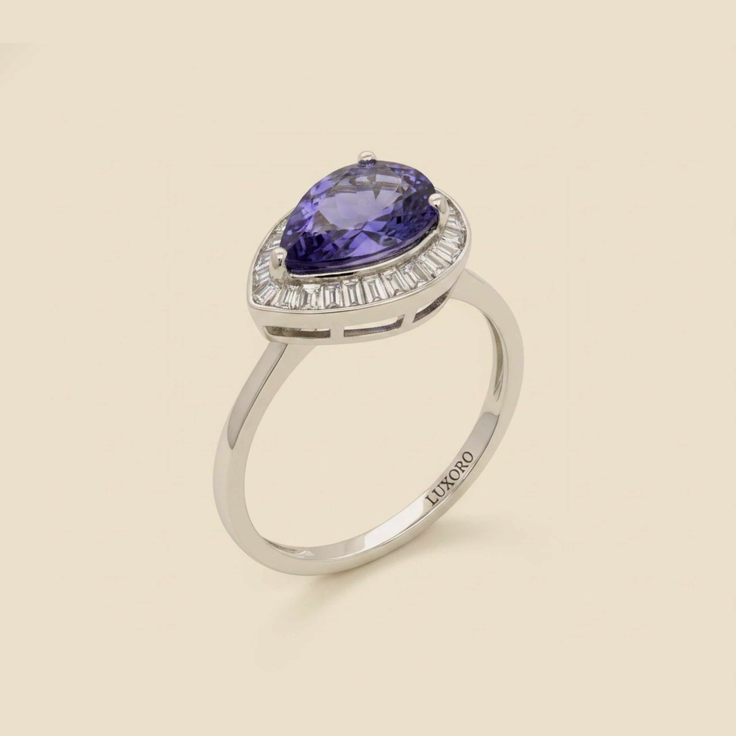 10k White Gold Tanzanite & Diamond Ring