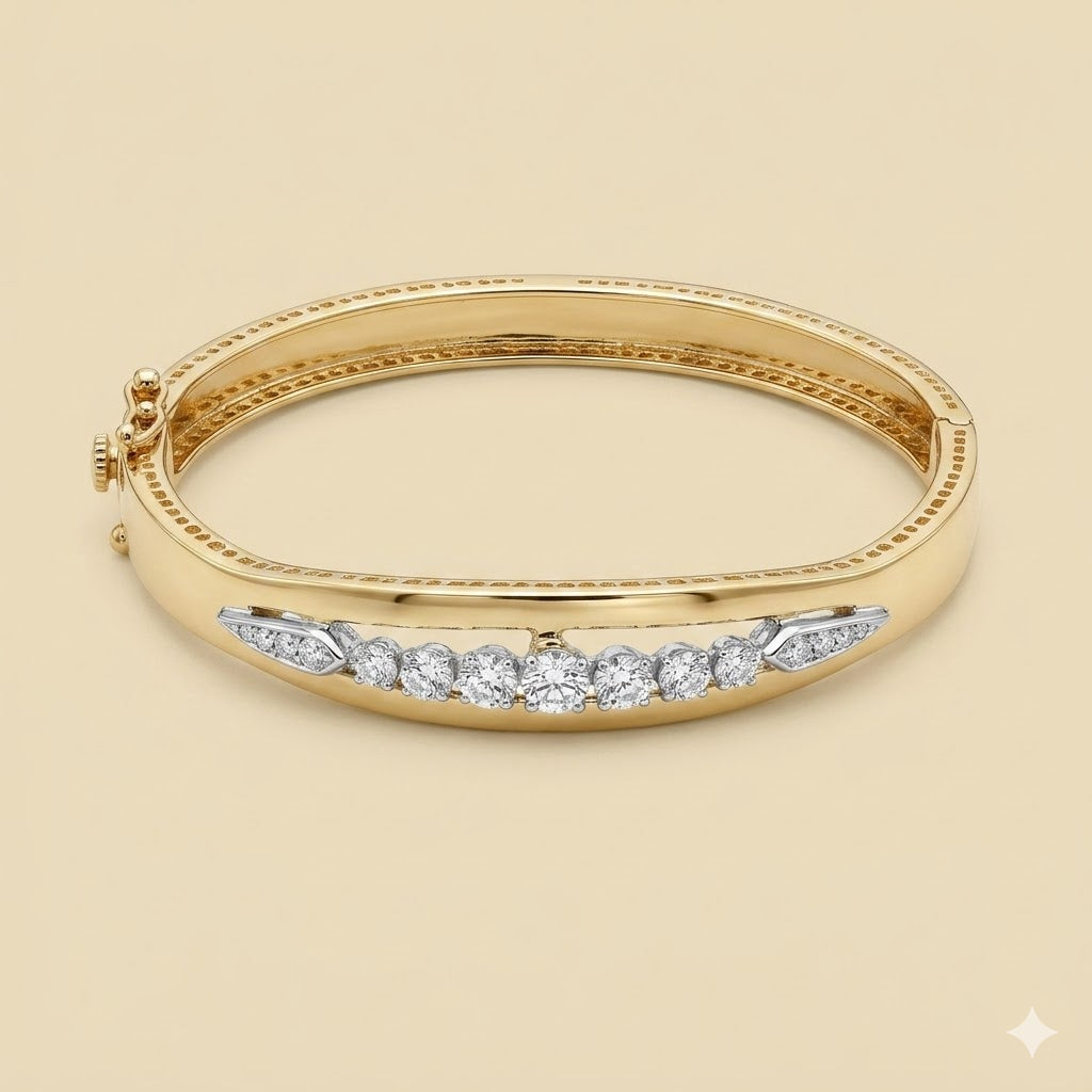 14k Diamond Bangle Bracelet