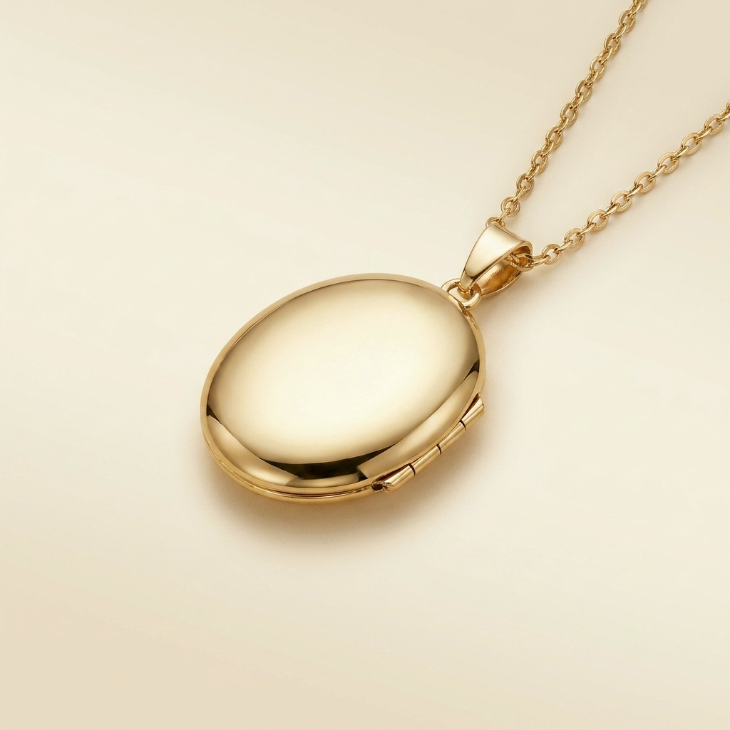 14k Yellow Gold Diamond Locket - alternate view