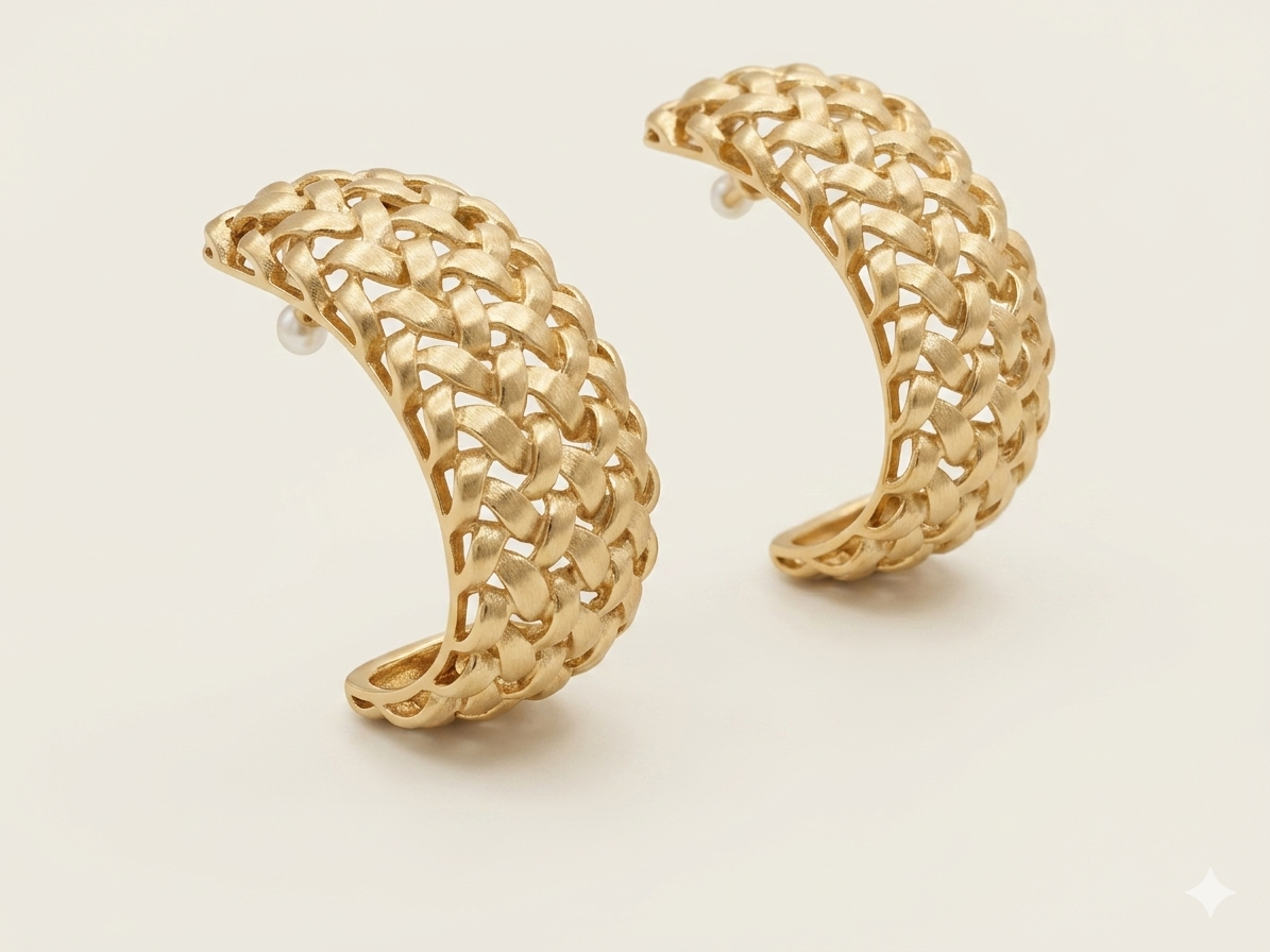 14k Yellow Gold J Hoop Earrings