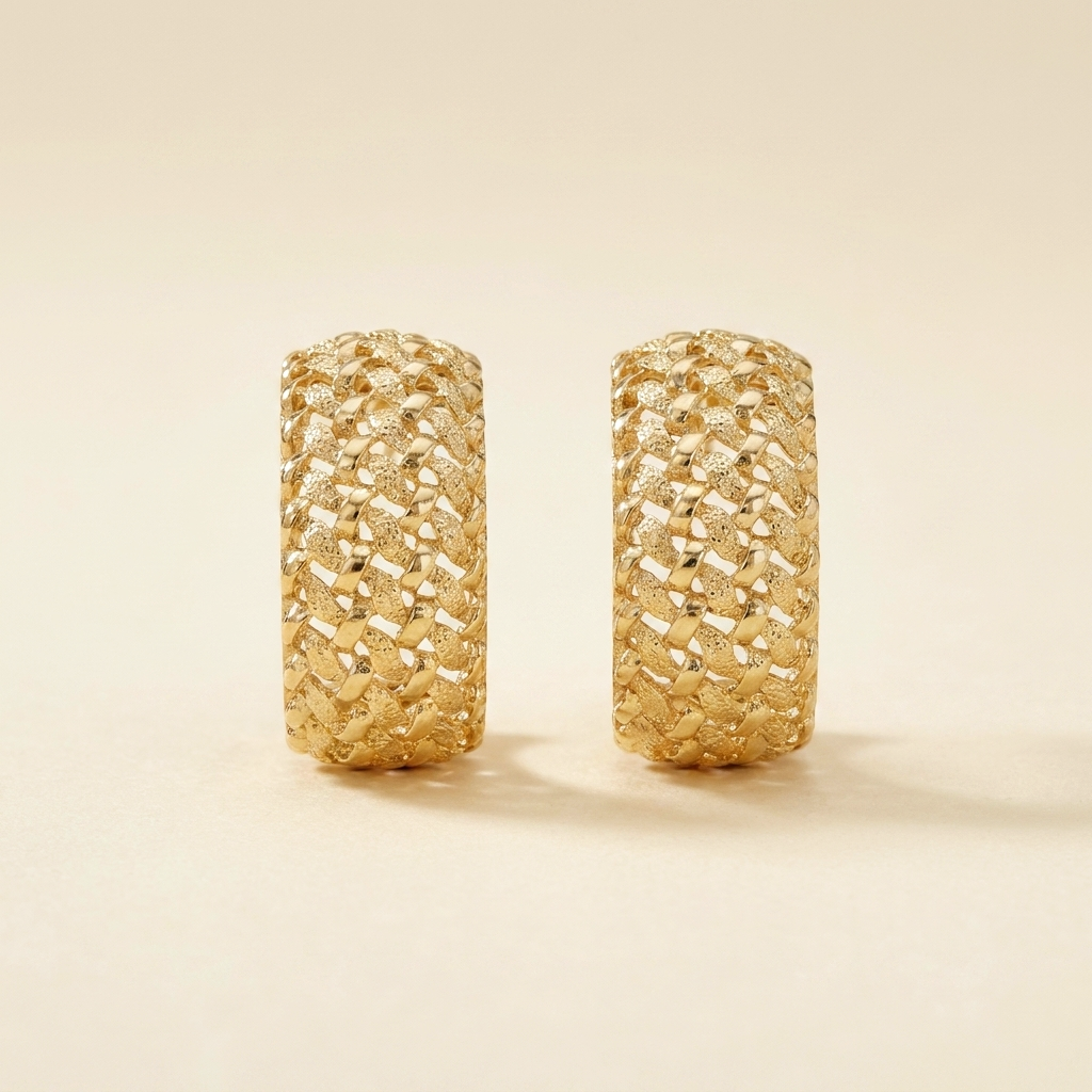 14k Yellow Gold J Hoop Earrings - hero