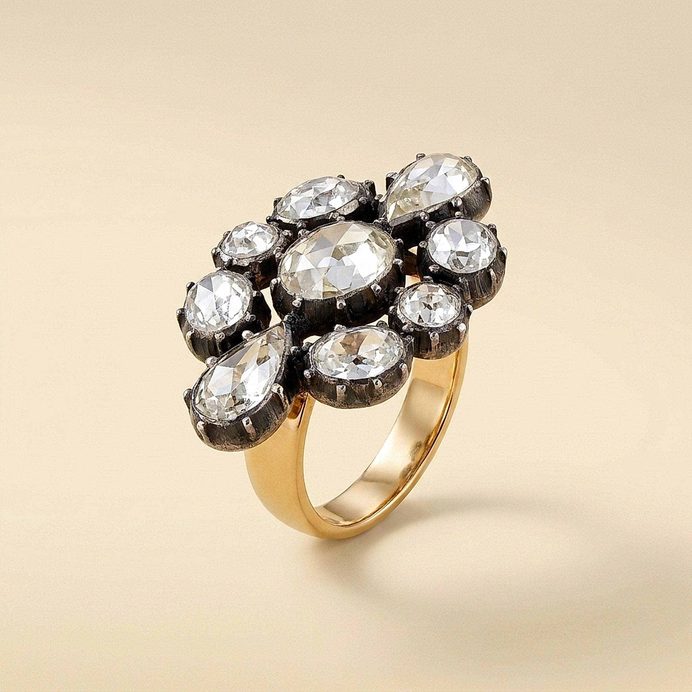 Sterling Silver & 14K Yellow Gold Quartz Crystal Ring
