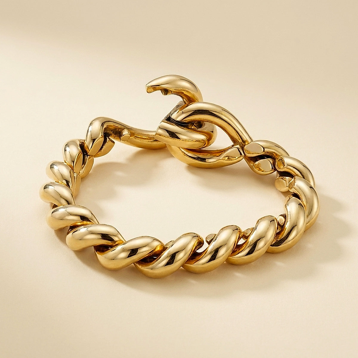 Hermes Torsade Collection 18K Yellow Gold Bracelet