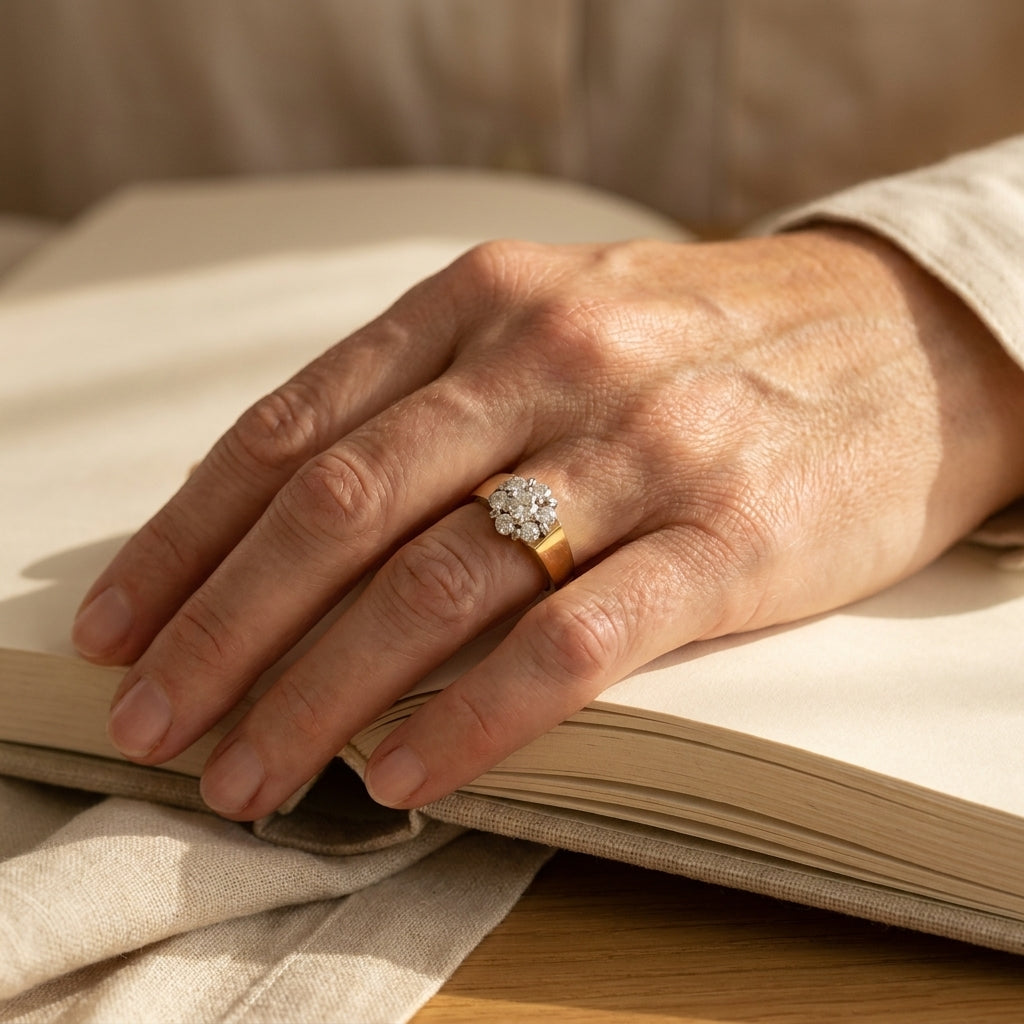 2 Tone Diamond Solitaire Engagement Ring - editorial