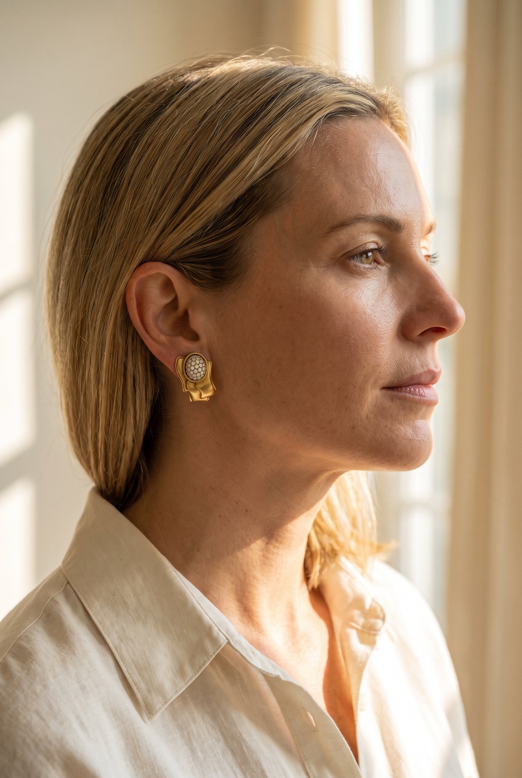 Barry Kieselstein-Cord Diamond Earrings — shown worn