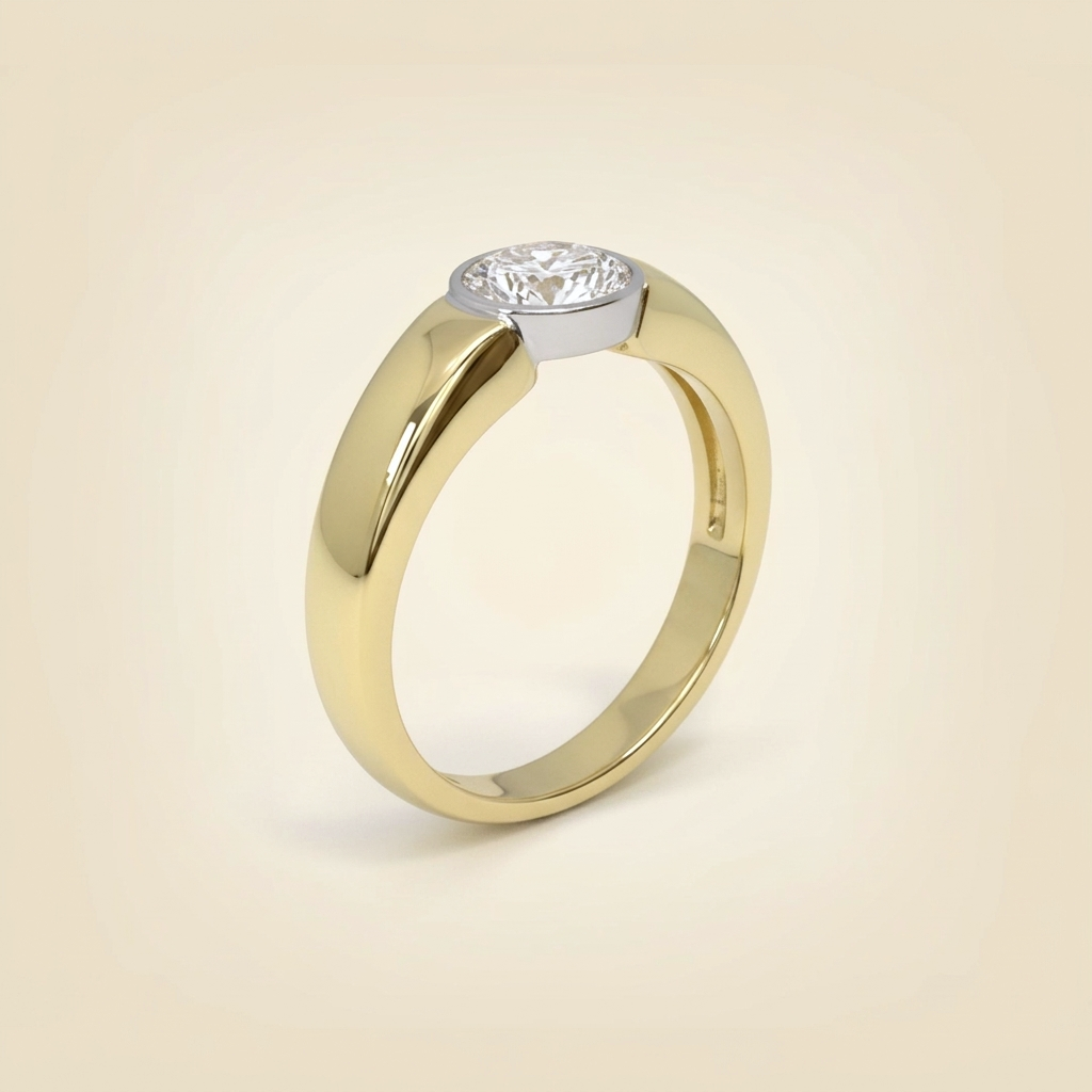 Yellow Gold Diamond Solitaire Engagement Ring - alternate view