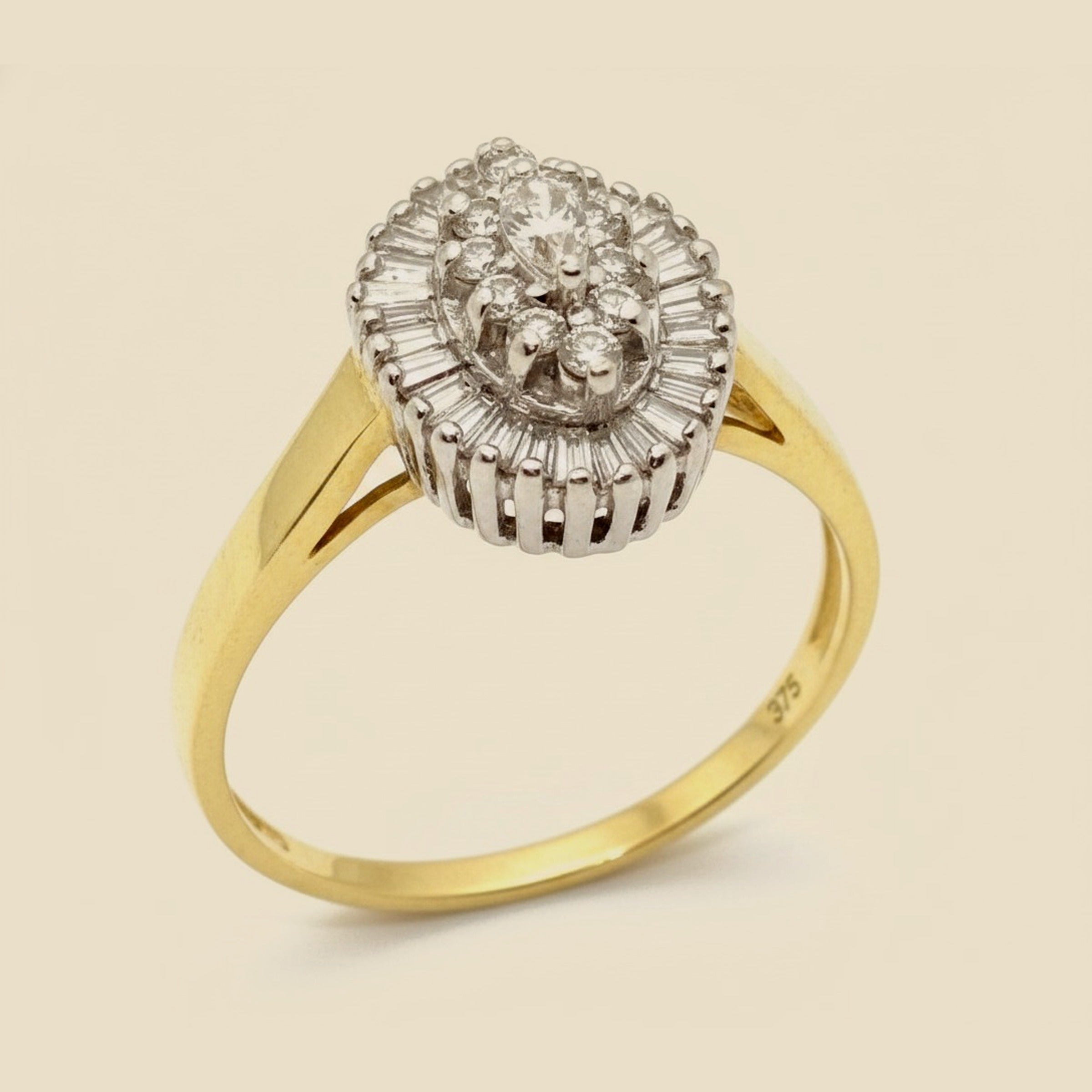 14K Marquise Shaped Diamond Cluster Ring – Empire Diamond