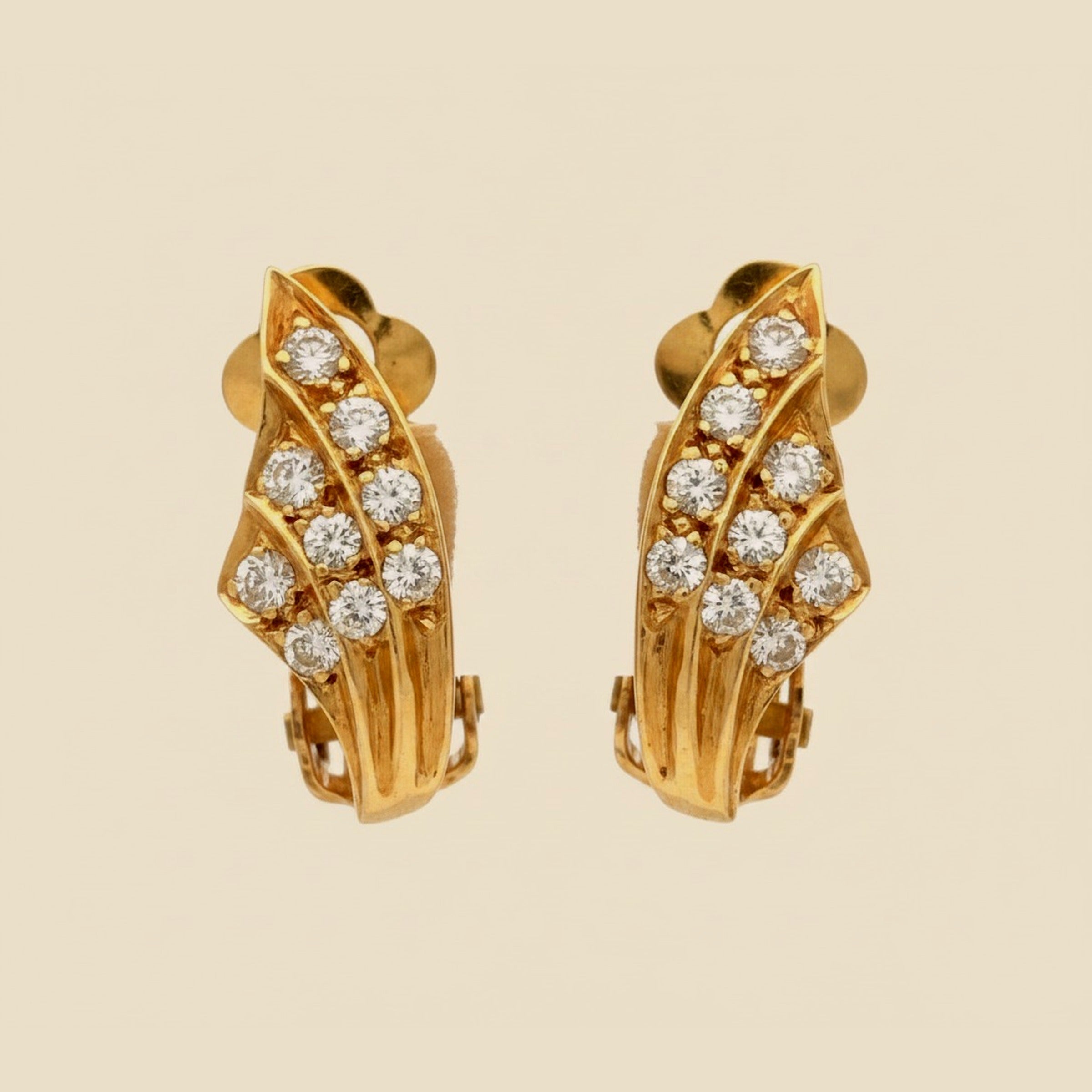 14K Rose Gold Diamond Fantail Earrings – Empire Diamond