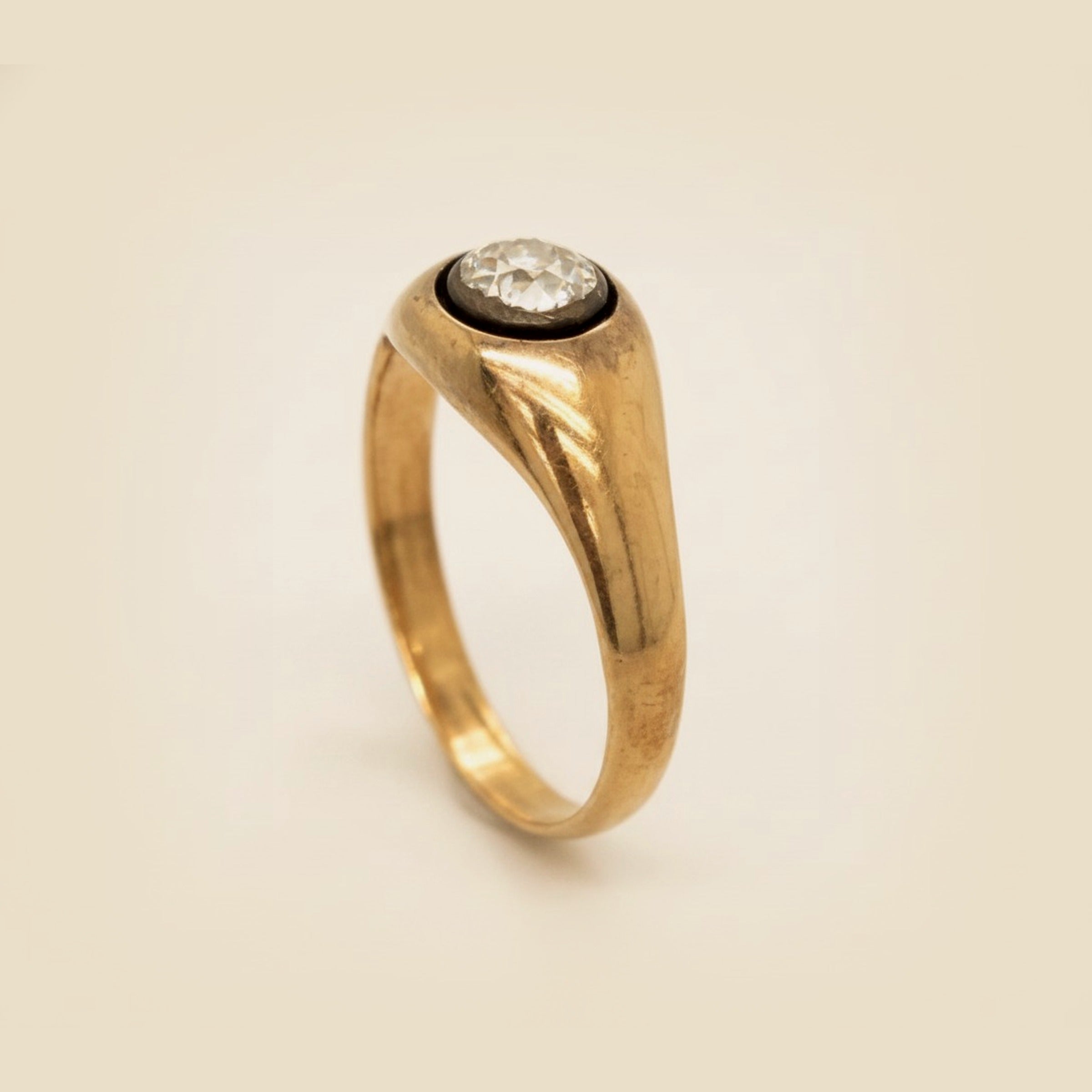 14k Yellow Gold Diamond Solitaire Ring