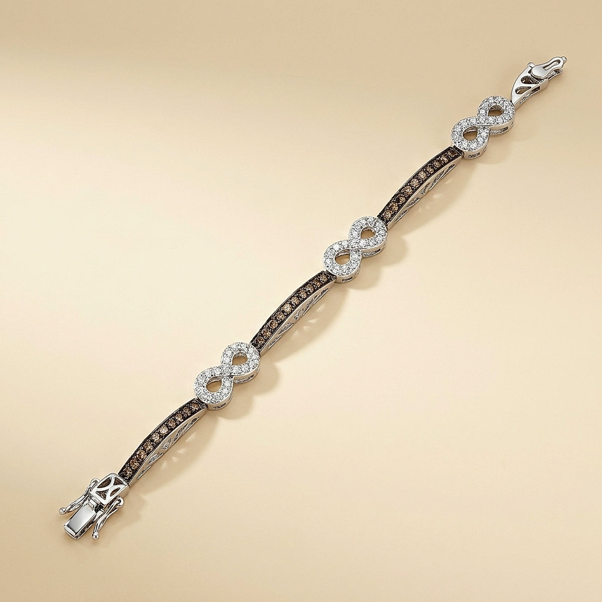 White Gold Chocolate and White Diamond Bracelet