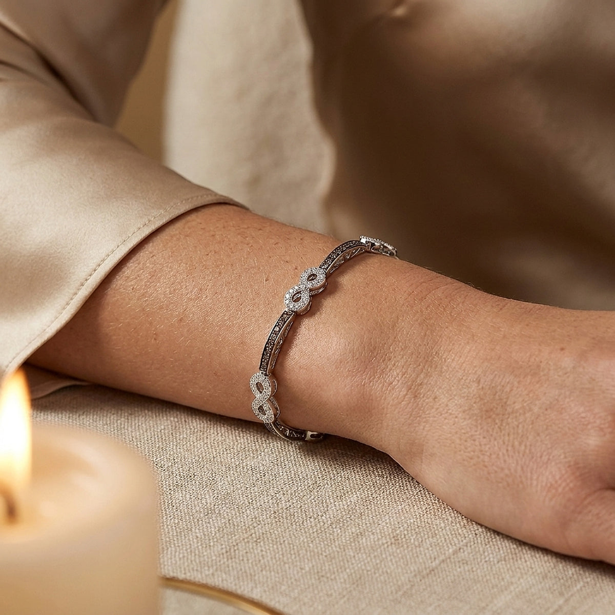 White Gold Chocolate and White Diamond Bracelet