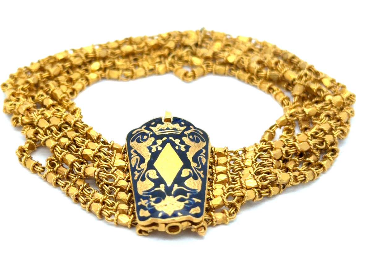 22K Yellow Gold Eight-Row Handmade Bracelet