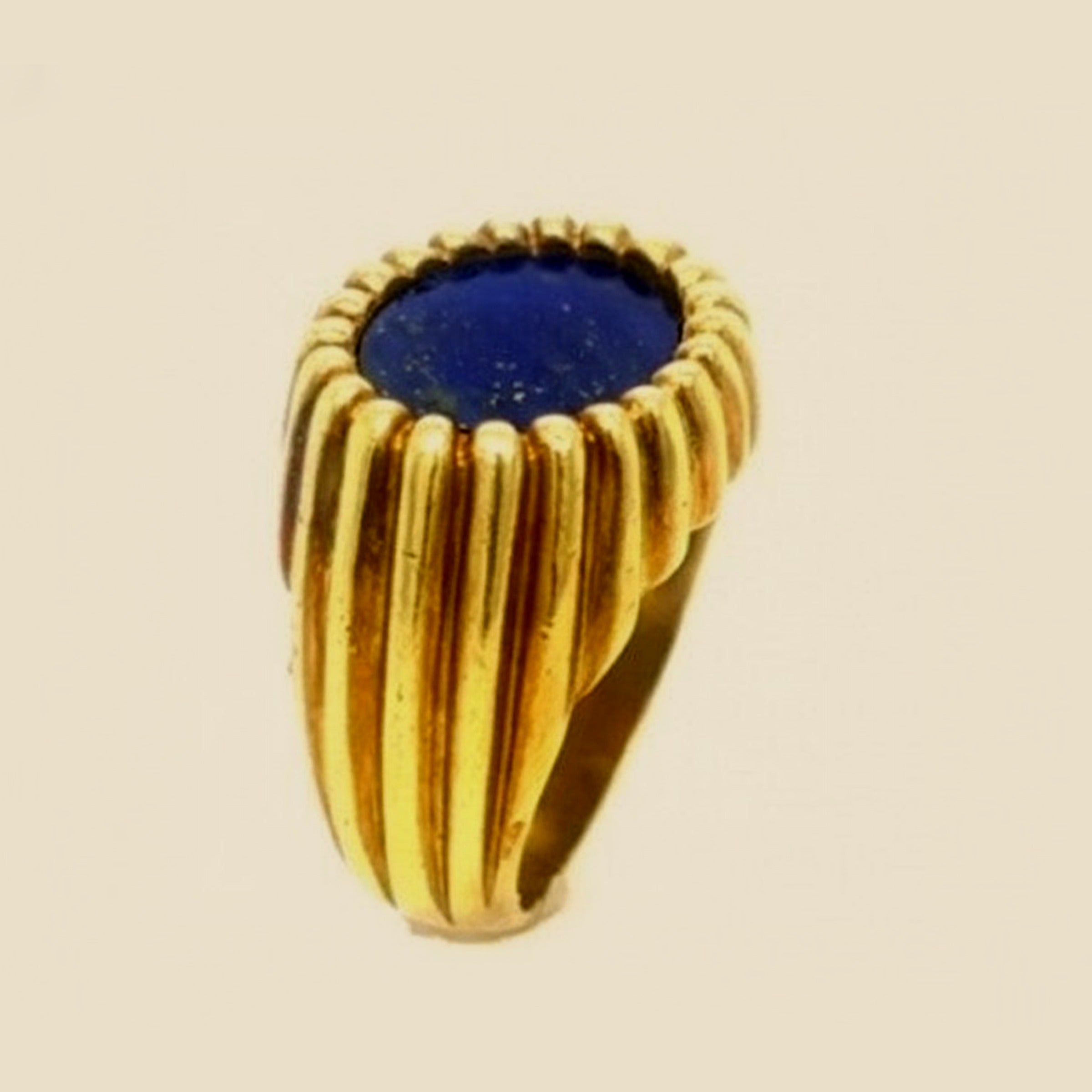 18K Yellow Gold Lapis Lazuli Ring