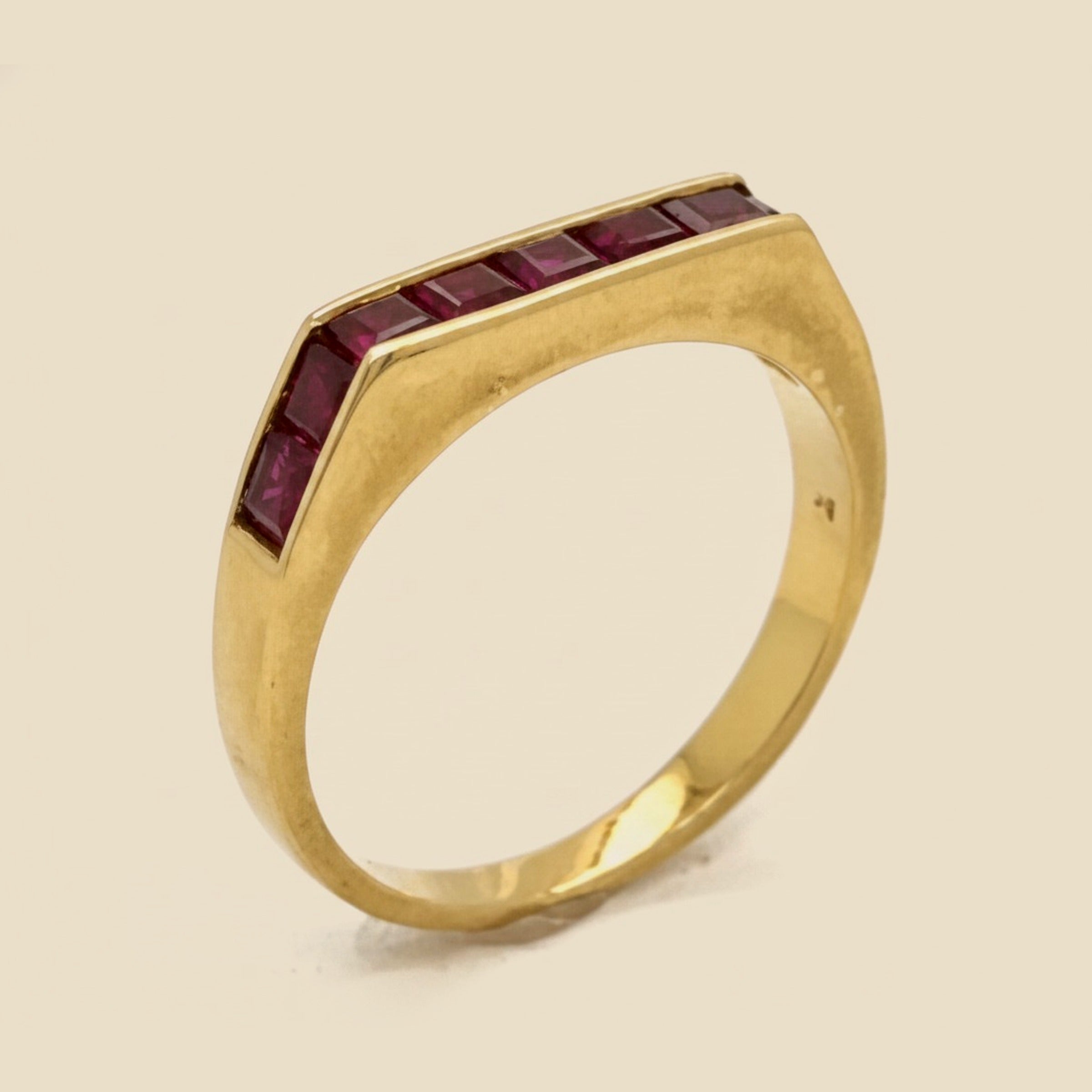 18k Yellow Gold Ruby Stacking Band Ring