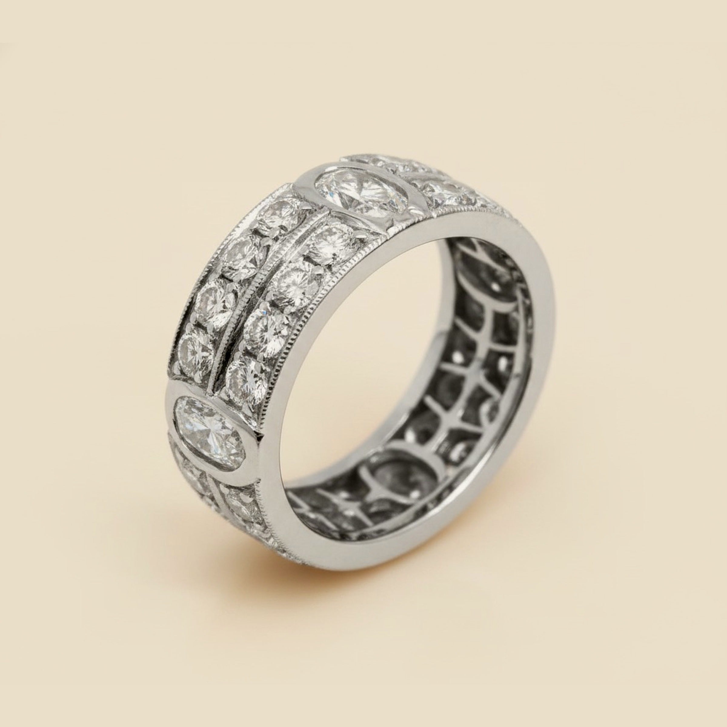 1950's Platinum Double Row Diamond Eternity Band