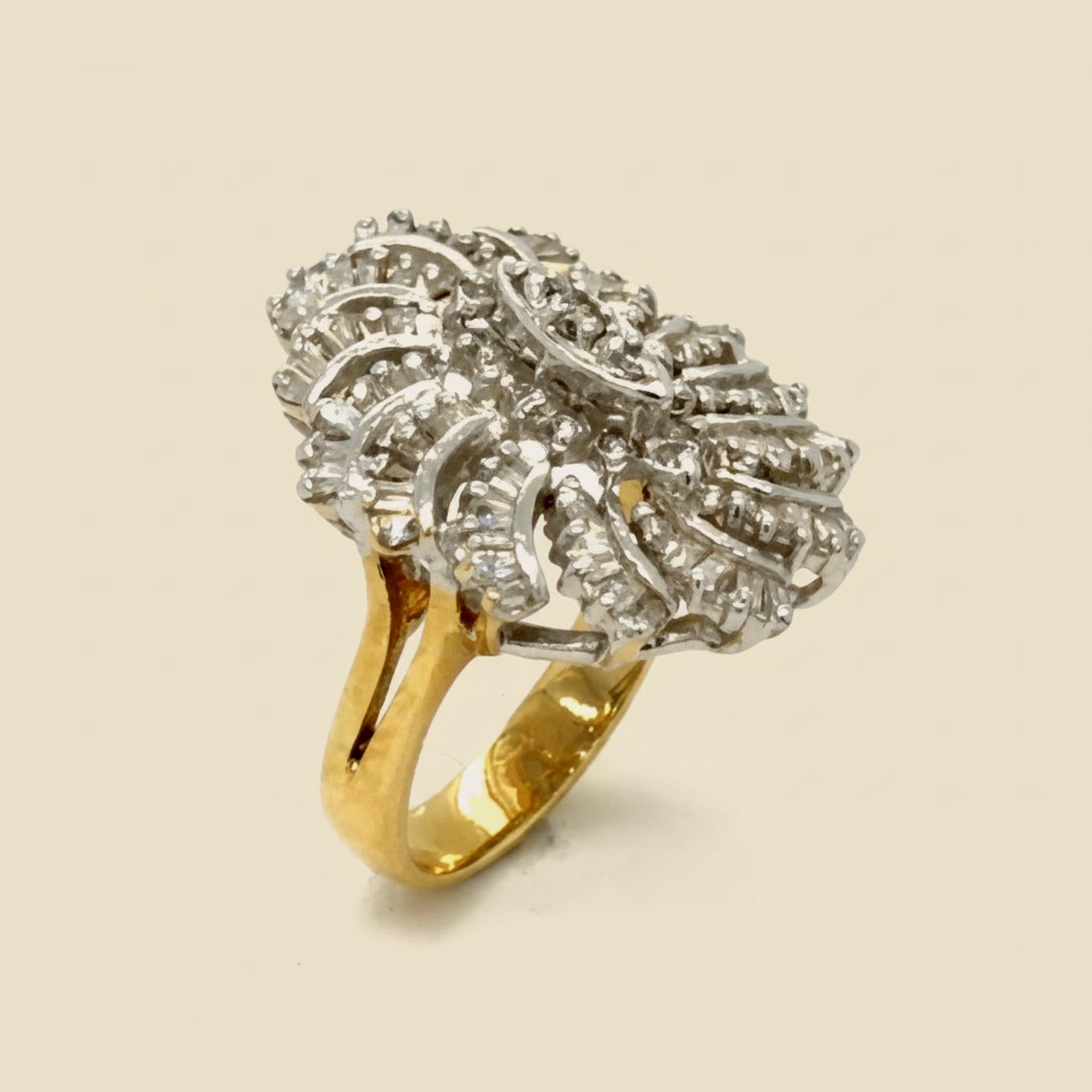 2-Tone 14K Diamond Pinwheel Ring – Empire Diamond