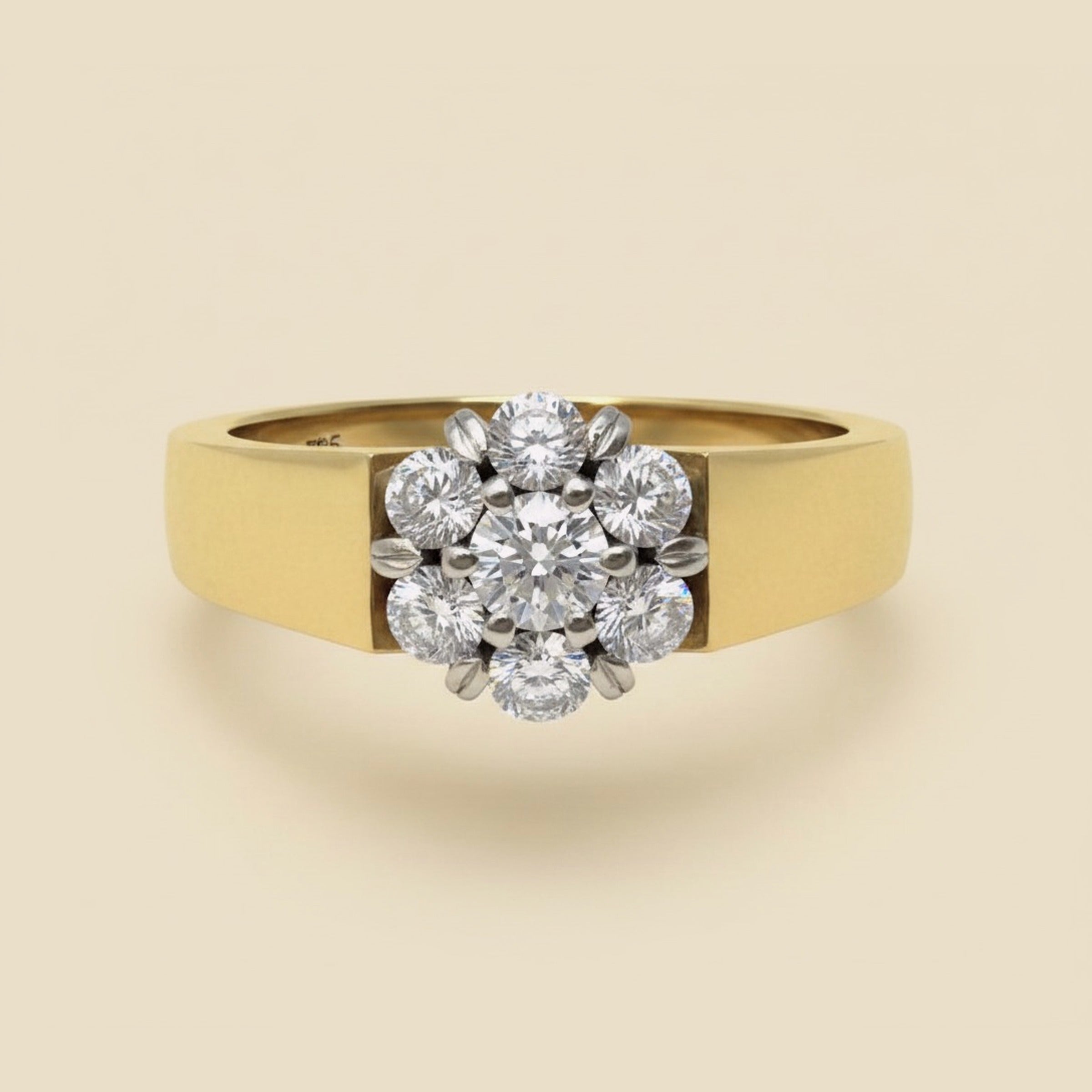 2 Tone Diamond Solitaire Engagement Ring