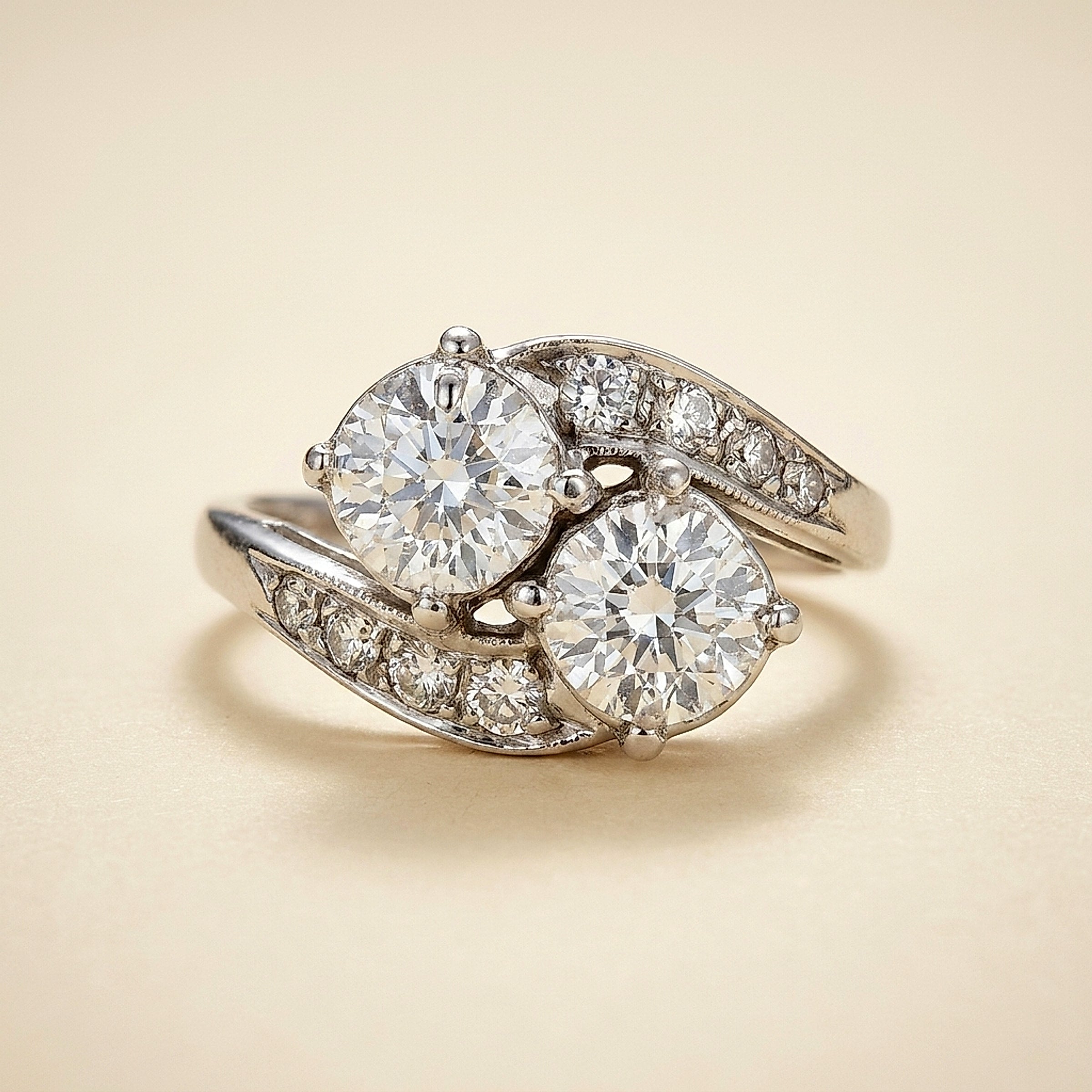 Twin Diamond Cocktail Ring