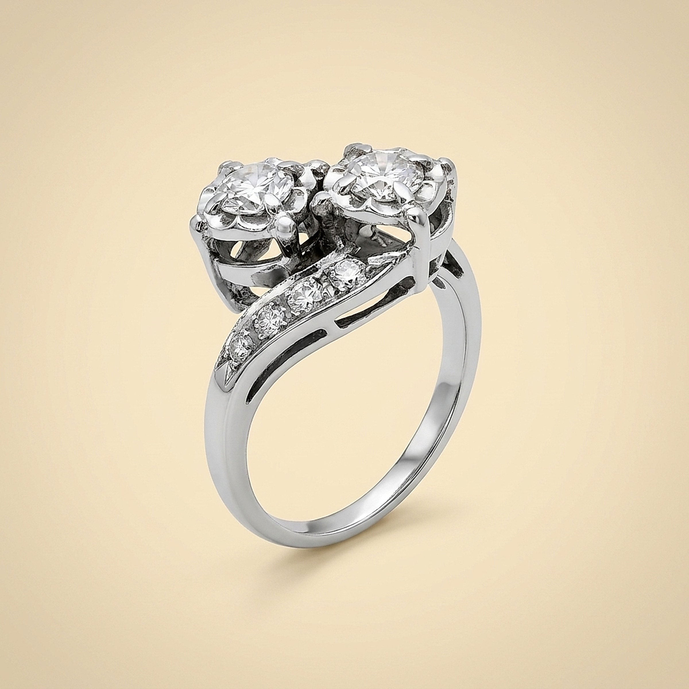 Twin Diamond Cocktail Ring
