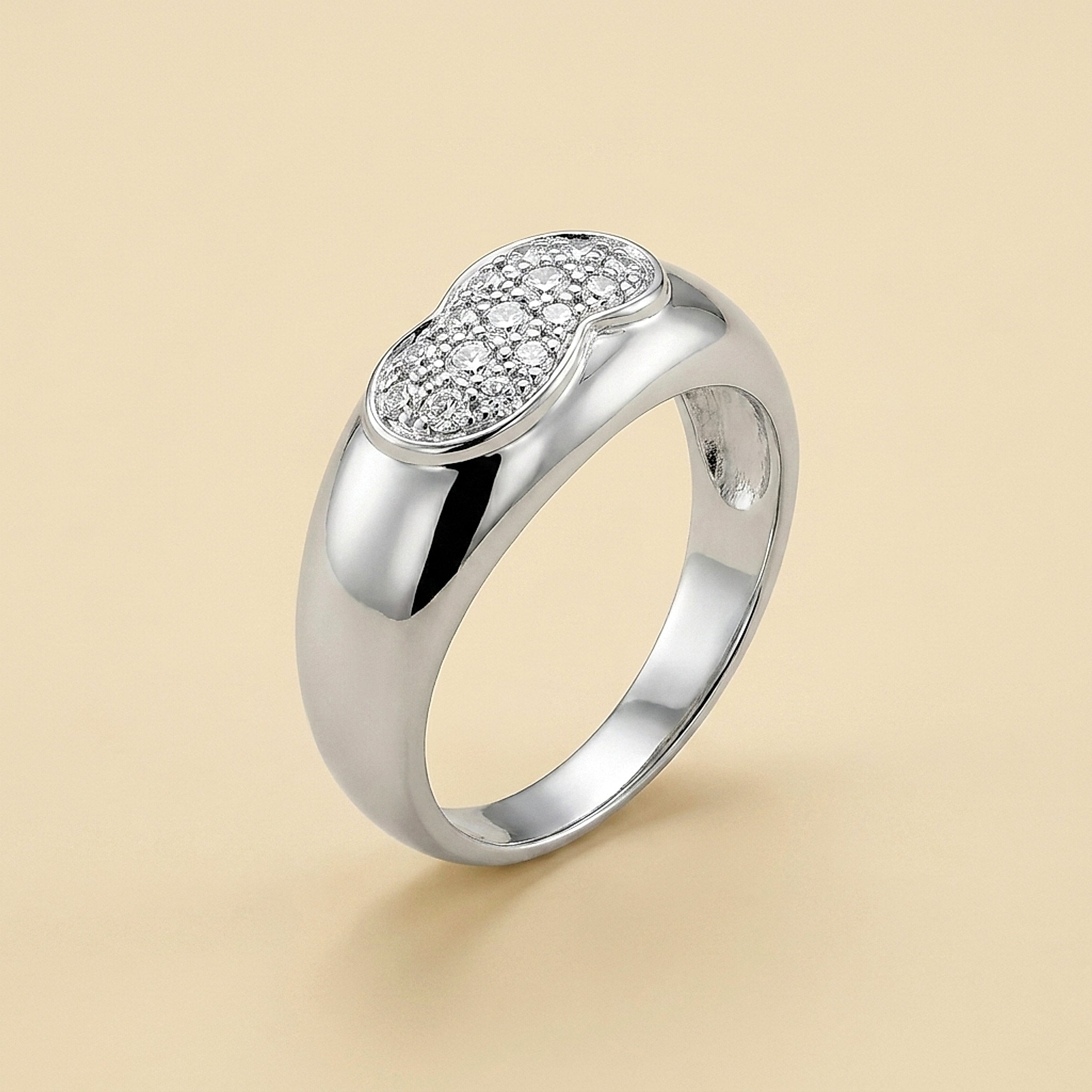 White Gold Pave Diamond Cluster Ring