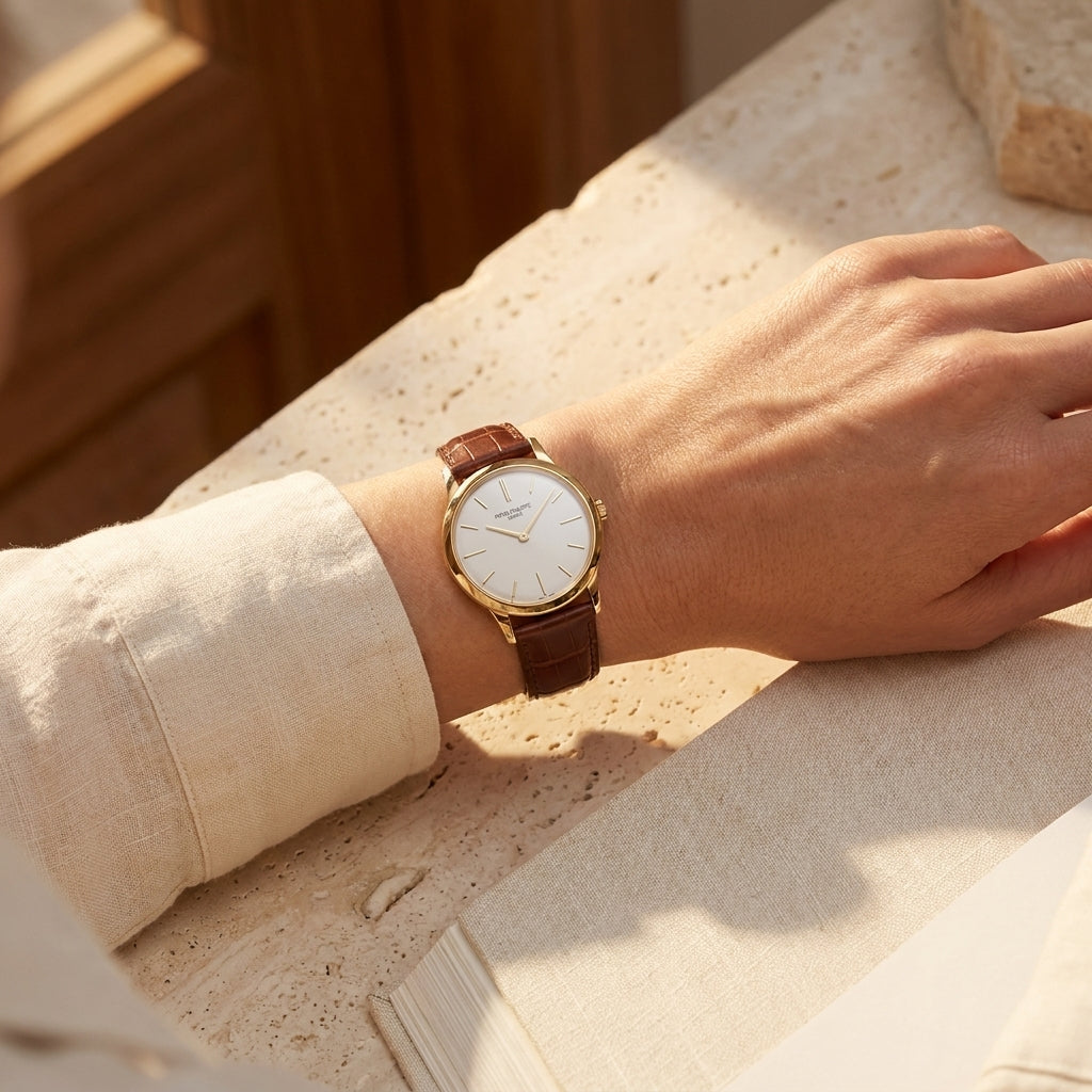 Patek-Philippe 18k Yellow Gold Calatrava 2593 Watch - editorial