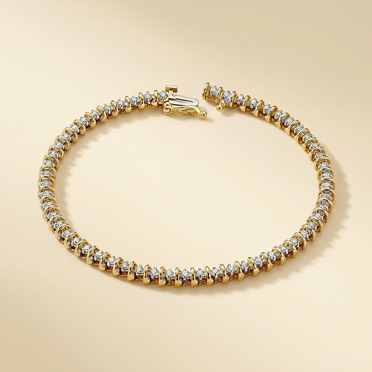 Diamond Bar-Link Line Bracelet