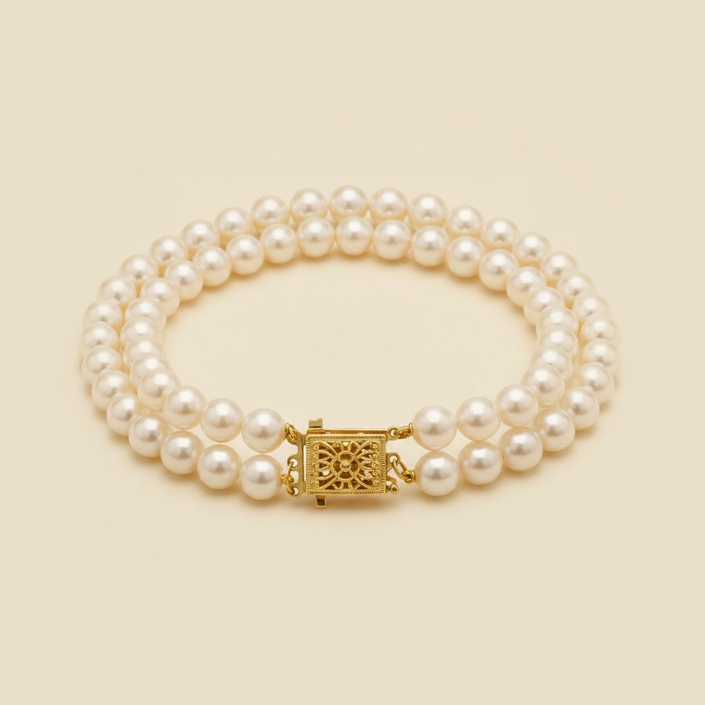 3 Row Cultured Pearl Bracelet – Empire Diamond