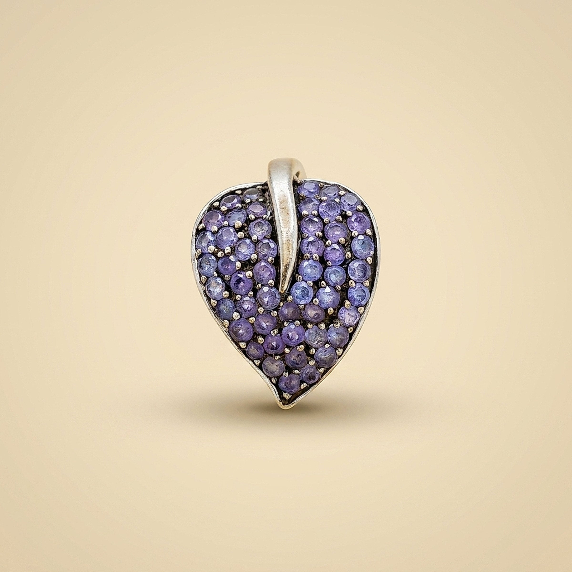 White Gold Iolite Leaf Ring
