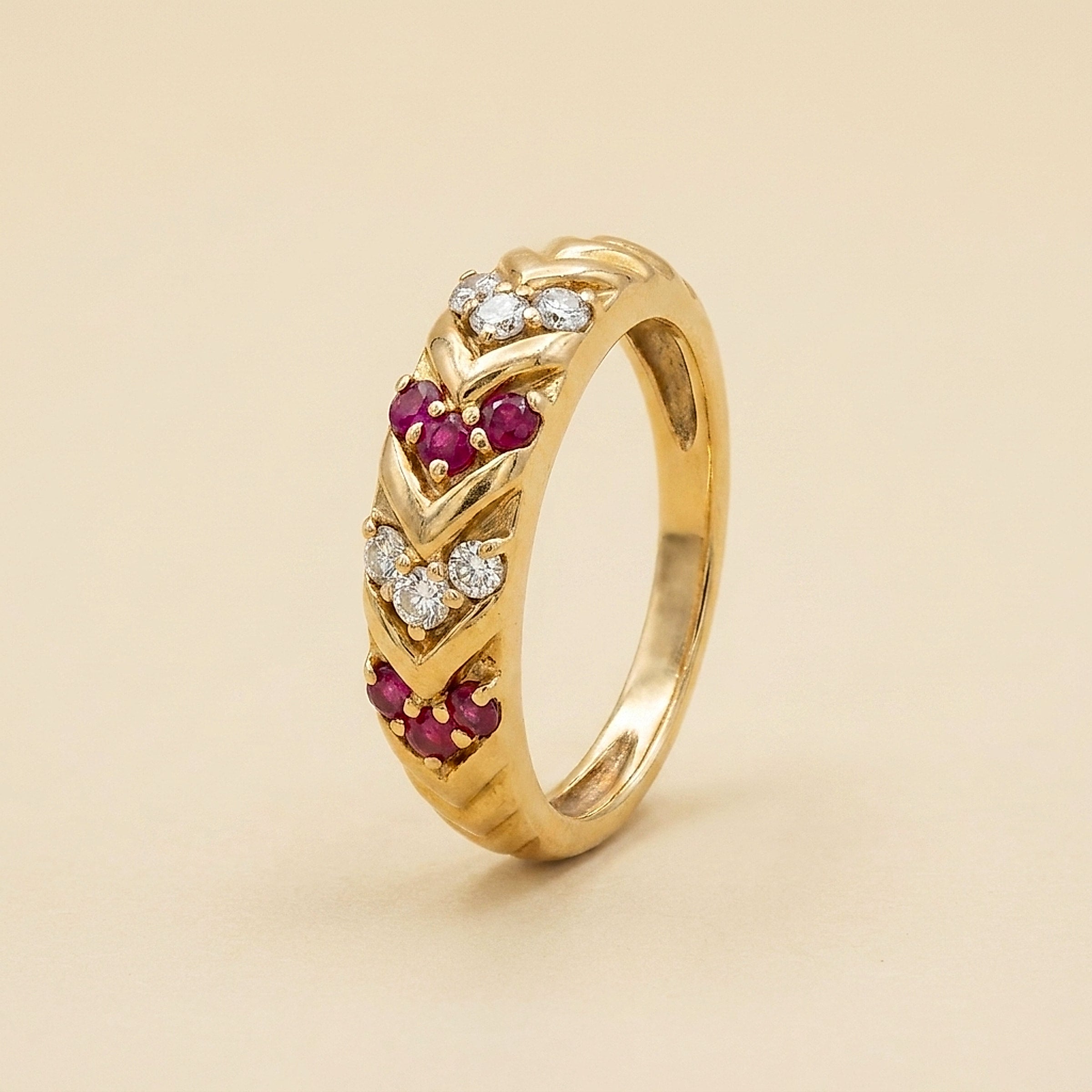 Alternating Ruby & Diamond Band/Ring