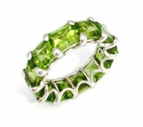 White Gold Square Cut Peridot Eternity Band – Empire Diamond